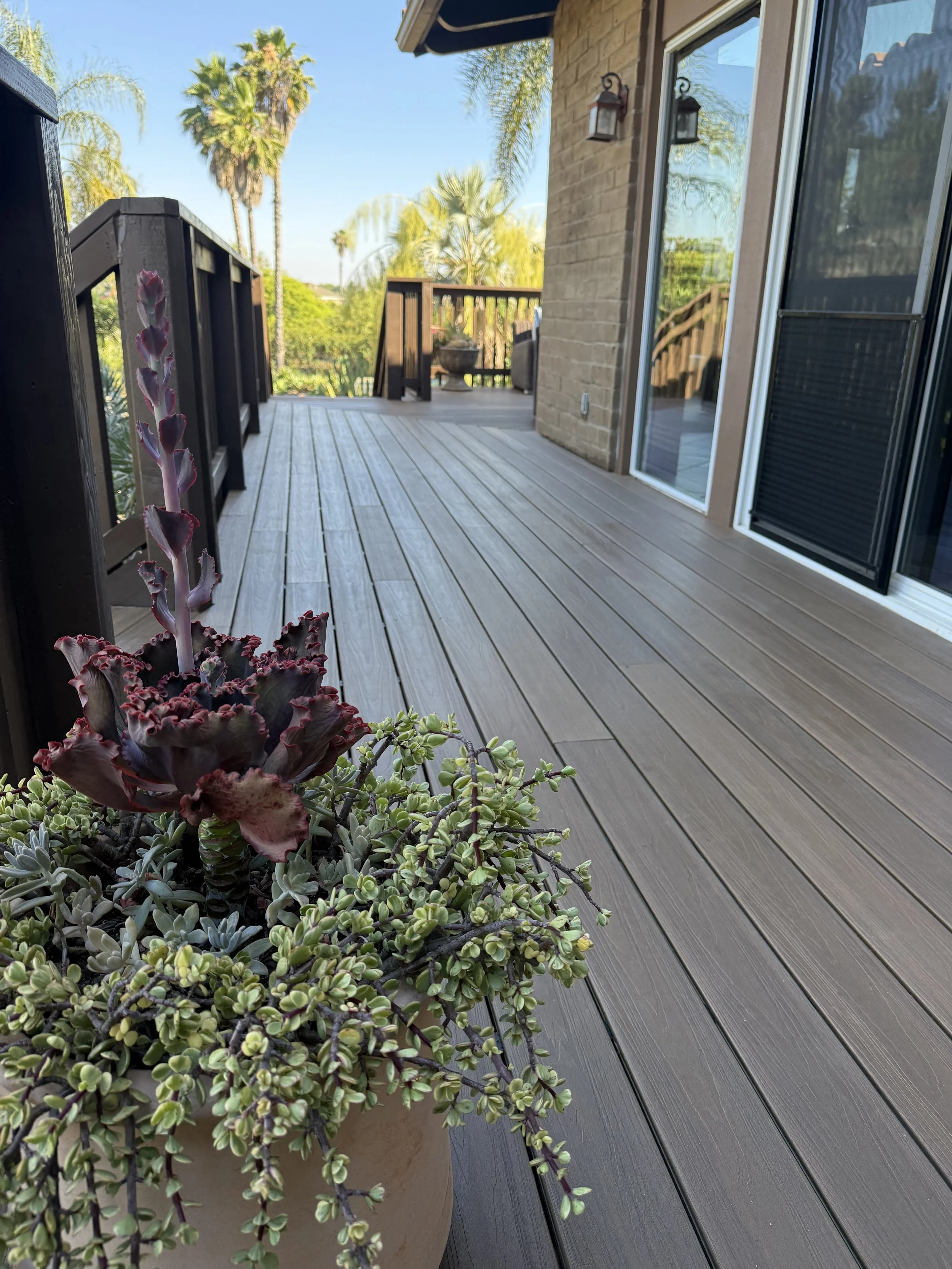Custom Trex composite deck in Poway, CA.