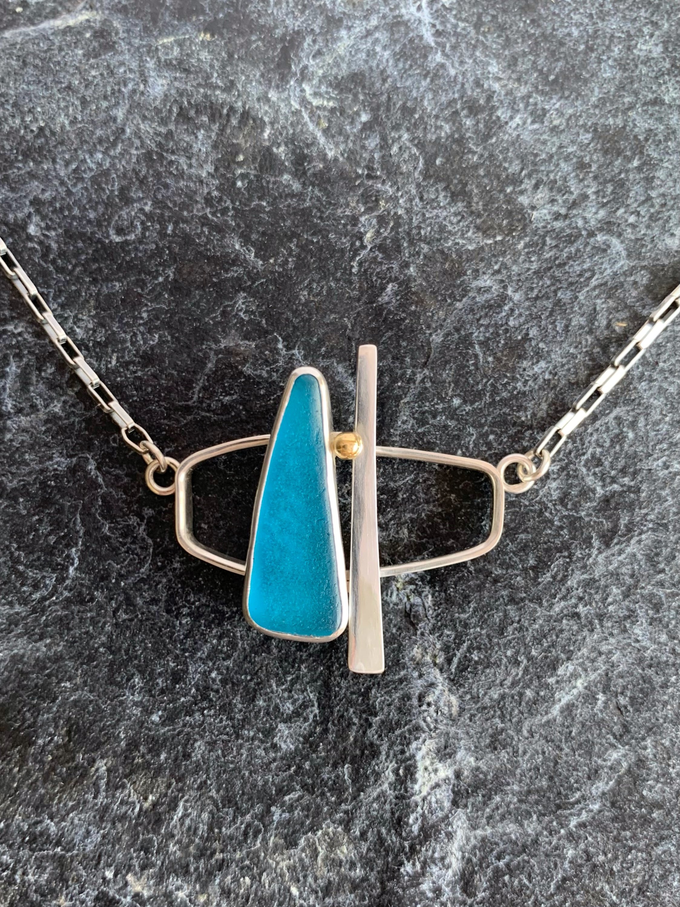 True Turquoise Sea Glass Necklace