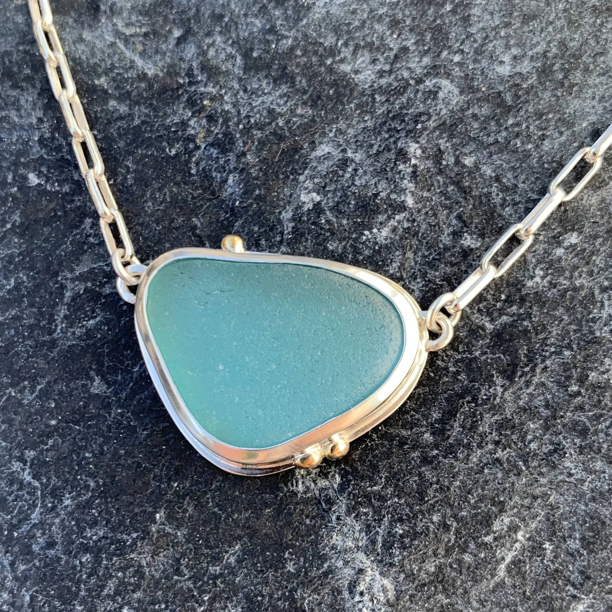 Sea Glass Necklace by Monica Cardone