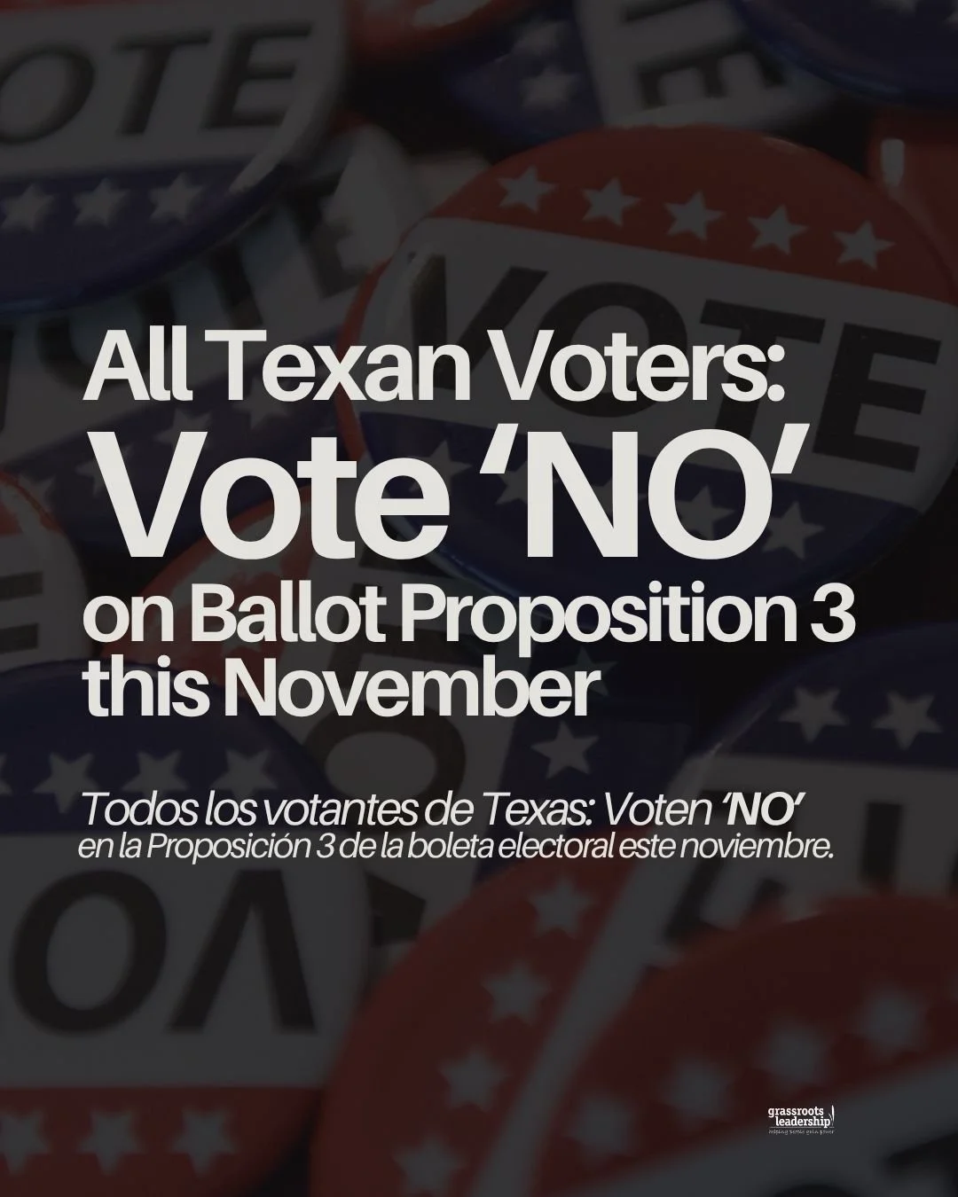 All Texas Voters: Vote ‘NO’ on Ballot Proposition 3 this November! 
Proposition 3 would tie the hands of magistrate judges in a way that will likely cause innocent people to spend more time in jail and it is not something we stand behind