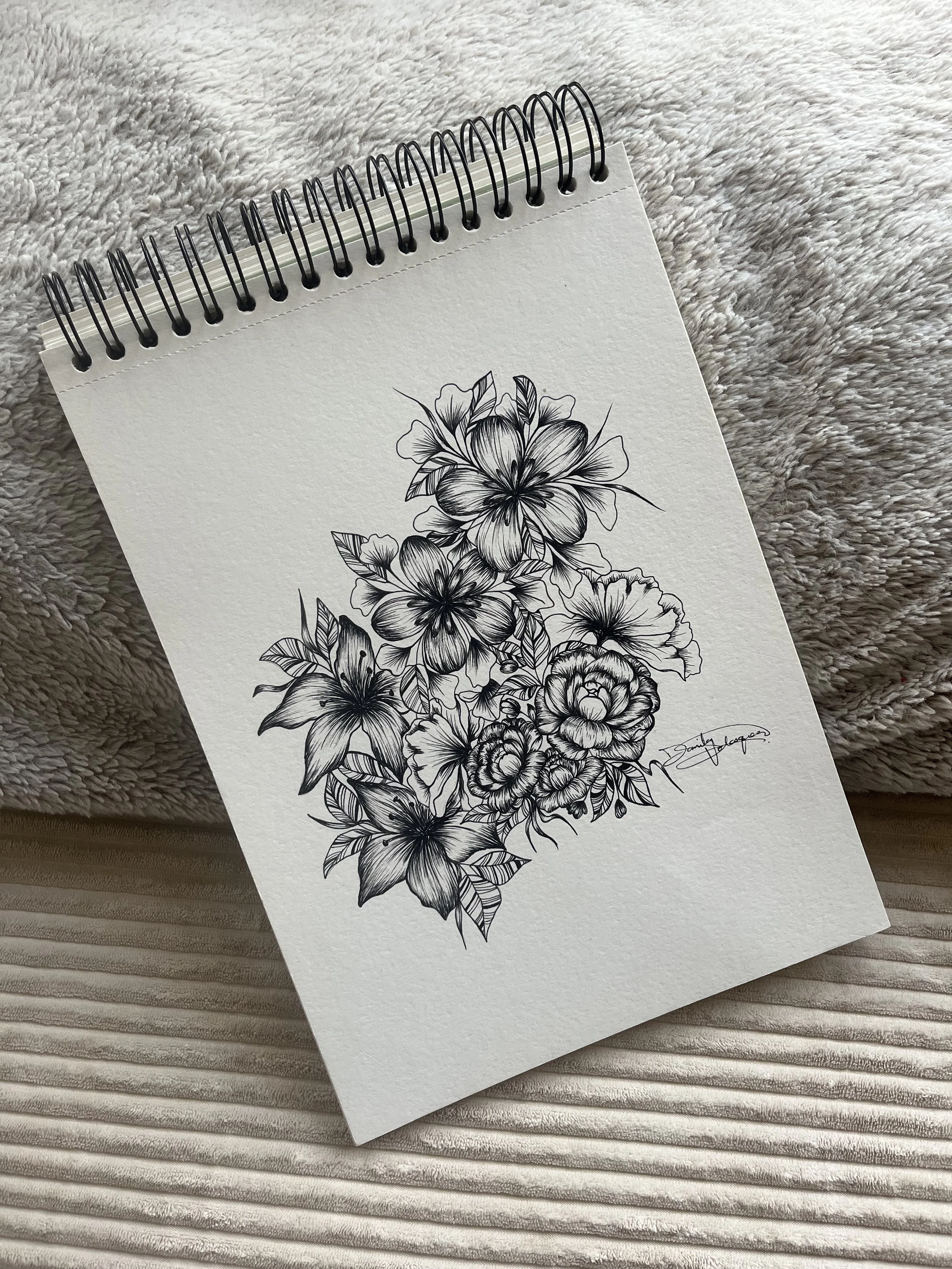 Flower Collage Drawing