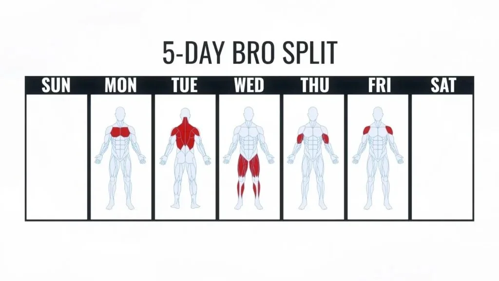 An example of how the bodybio;der workout or "bro split" is generally set up