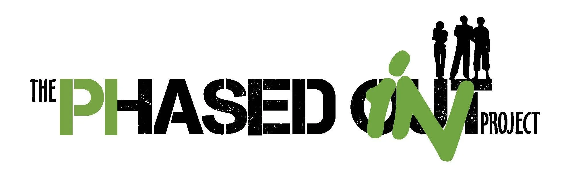 Logo of The Plastered Project with silhouettes of four people standing on a platform above the text.