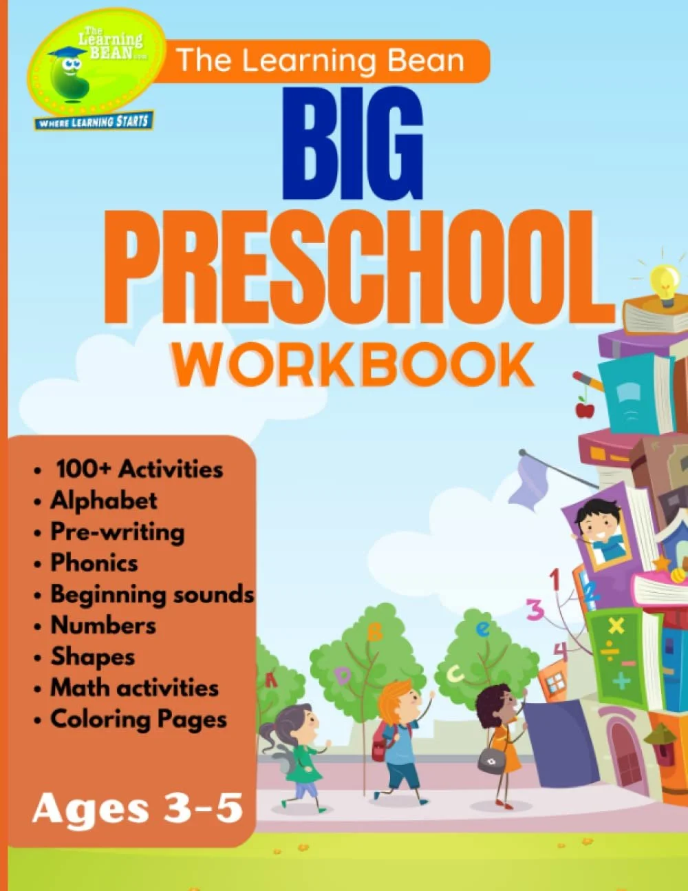 Big Preschool Workbook, Ages 3 to 5 cover, The Learning Bean