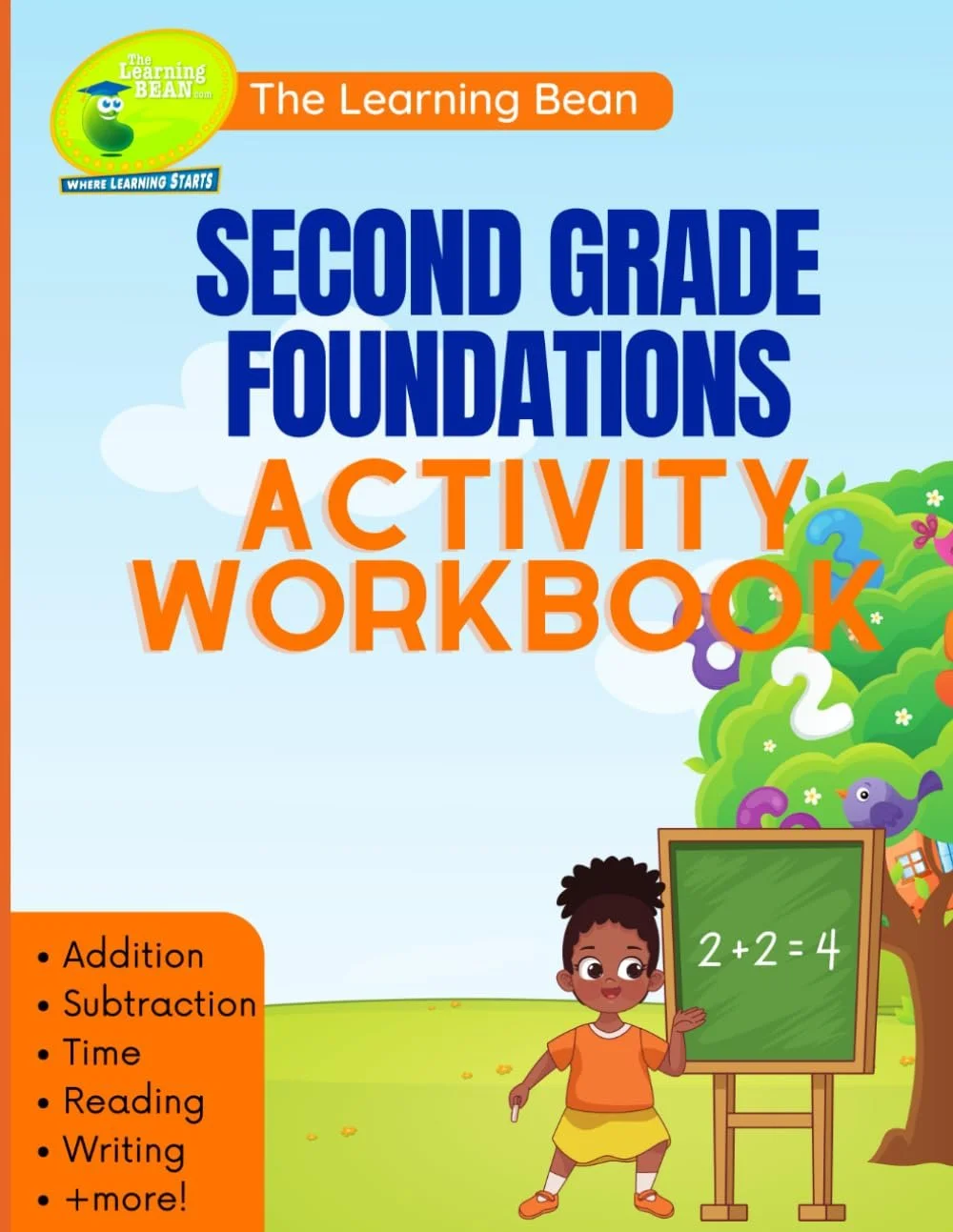 Second Grade Workbook (Second Grade Foundations) cover, The Learning Bean
