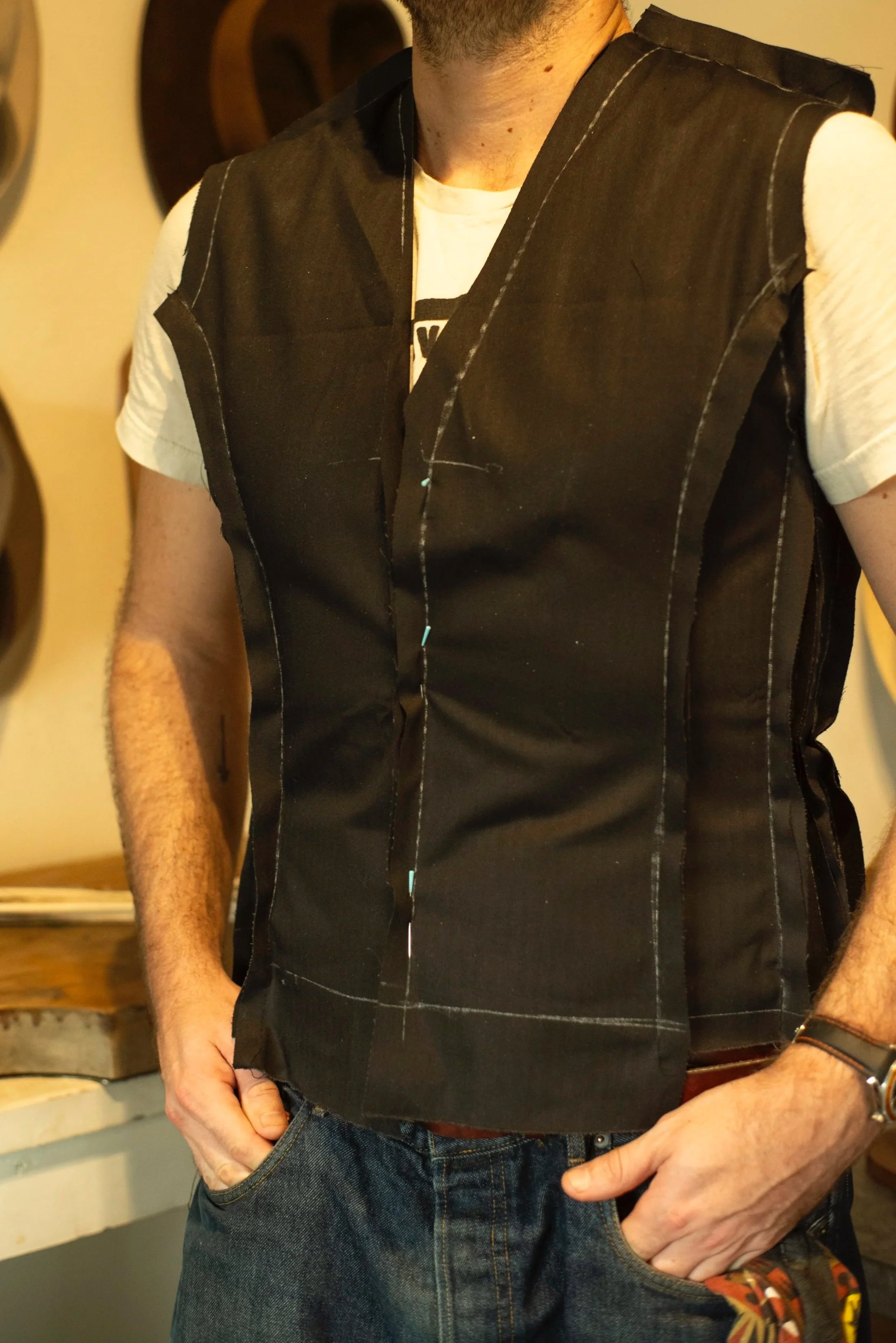 Mens corset vest made in Ybor, made in Tampa, Florida, USA by 1942 Clothiers.