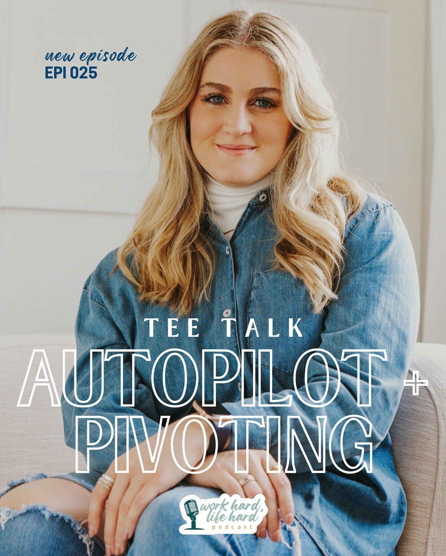 ✨TOMORROW ✨

I&rsquo;m back with a Tee Talk where I get honest about being in autopilot and the effect it has on your work bucket and your life bucket. 

Do you ever feel like you are just going through the motions? Another day comes and goes just li
