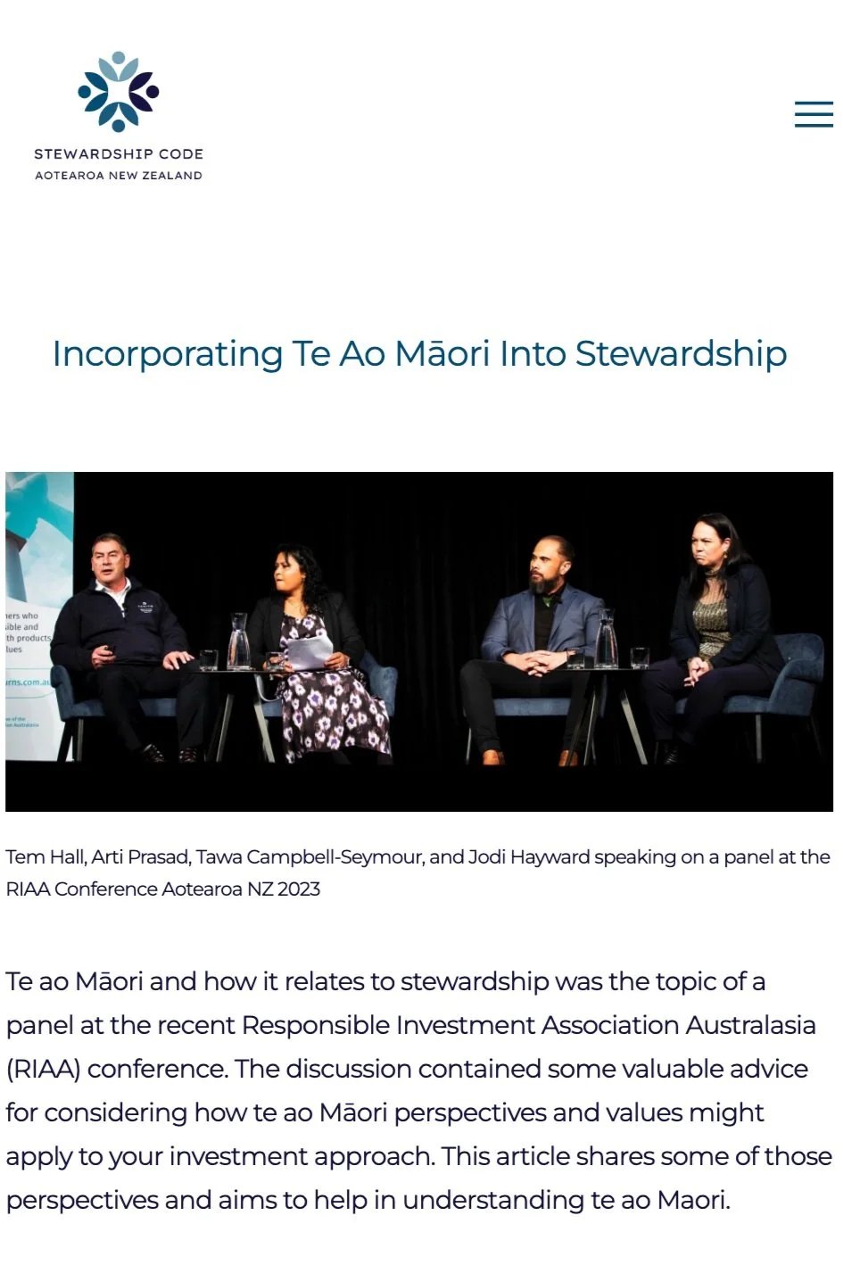 Incorporating te ao Māori into Stewardship 