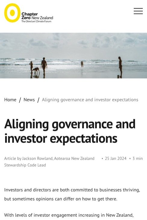 Aligning governance and investor expectations