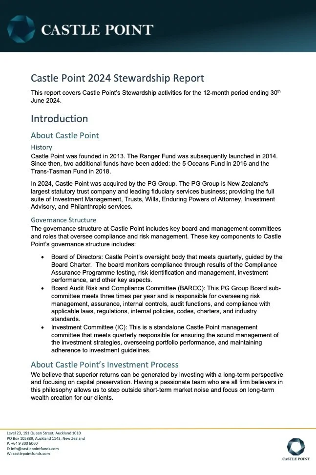 Stewardship Report, Castle Point, 2024