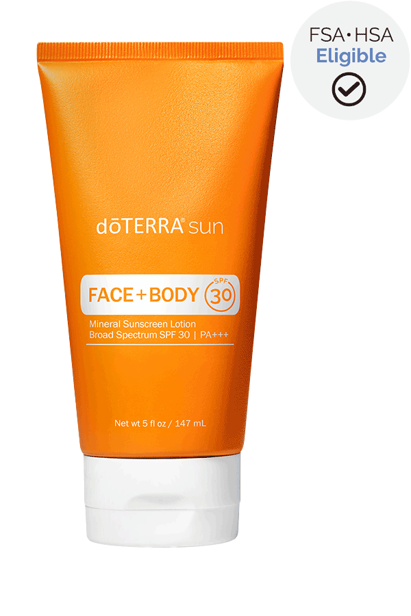 tube of doTERRA Sun Face & Body Mineral Sunscreen Lotion