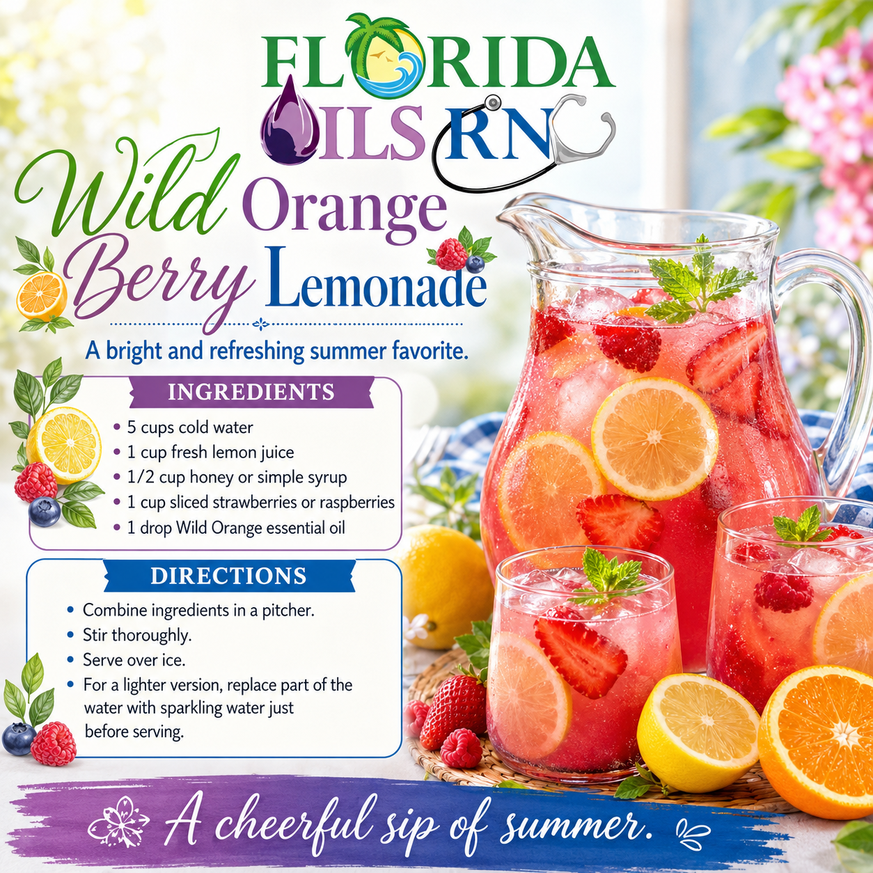 Berry Lemonade recipe from Florida Oils Rn