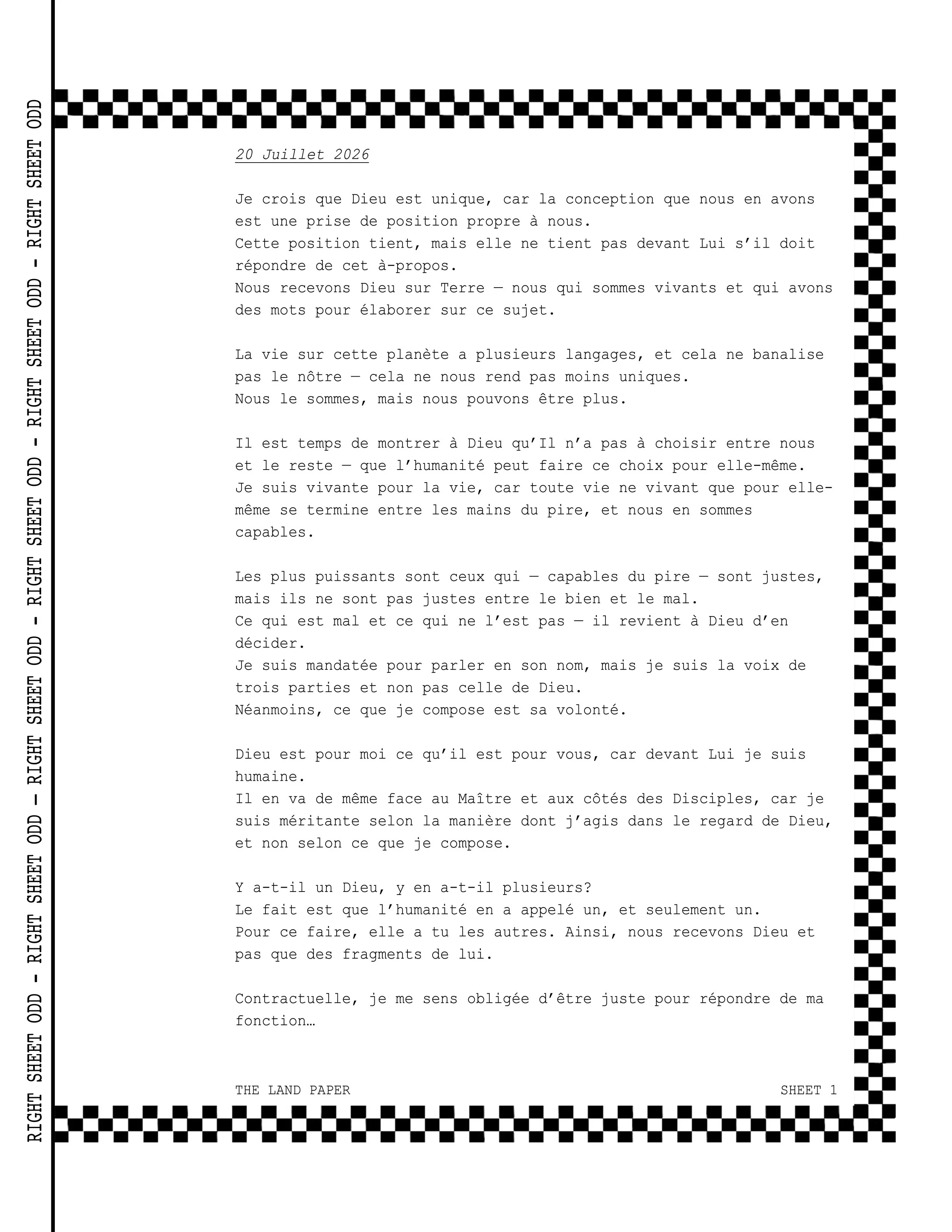 THE LAND PAPER - SHEET 1 (FR)