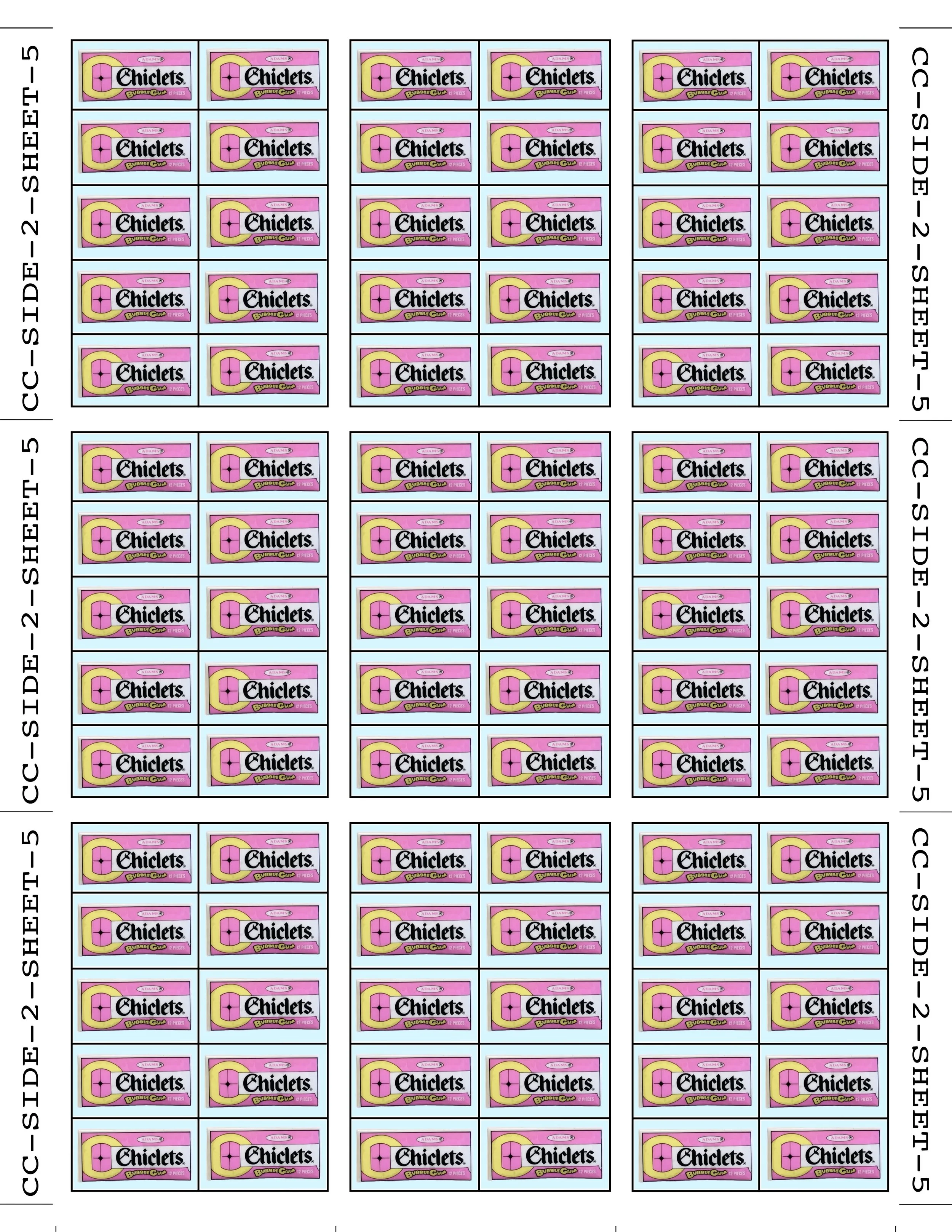 COLLECTIBLE GAME PIECE CARD — SIDE 2 / SHEET 5