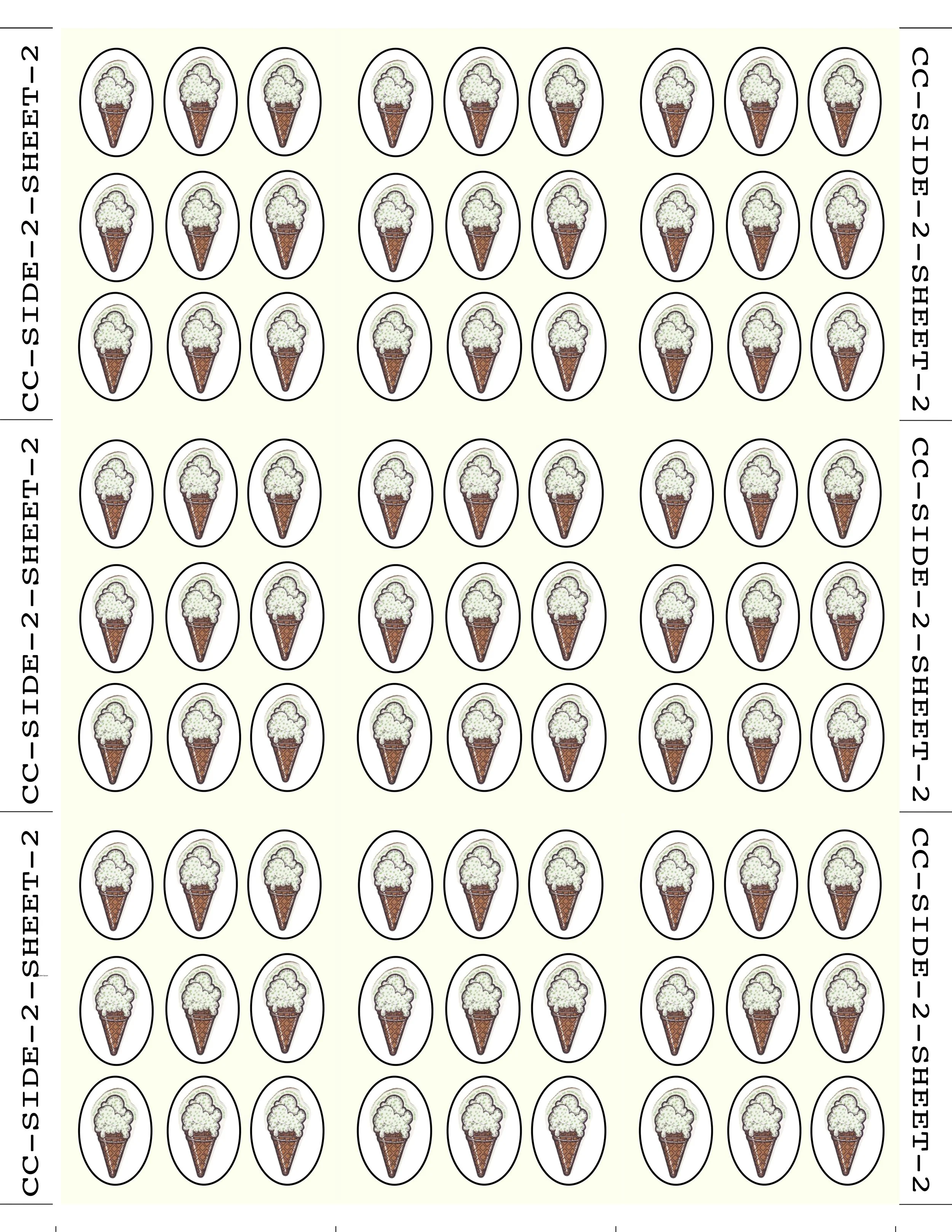 COLLECTIBLE GAME PIECE CARDS — SIDE 2 / SHEET 2