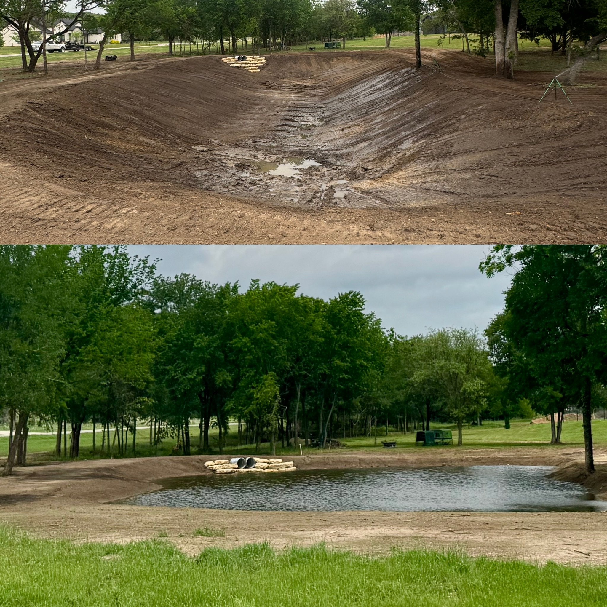 Puddle Seal product applied to pond