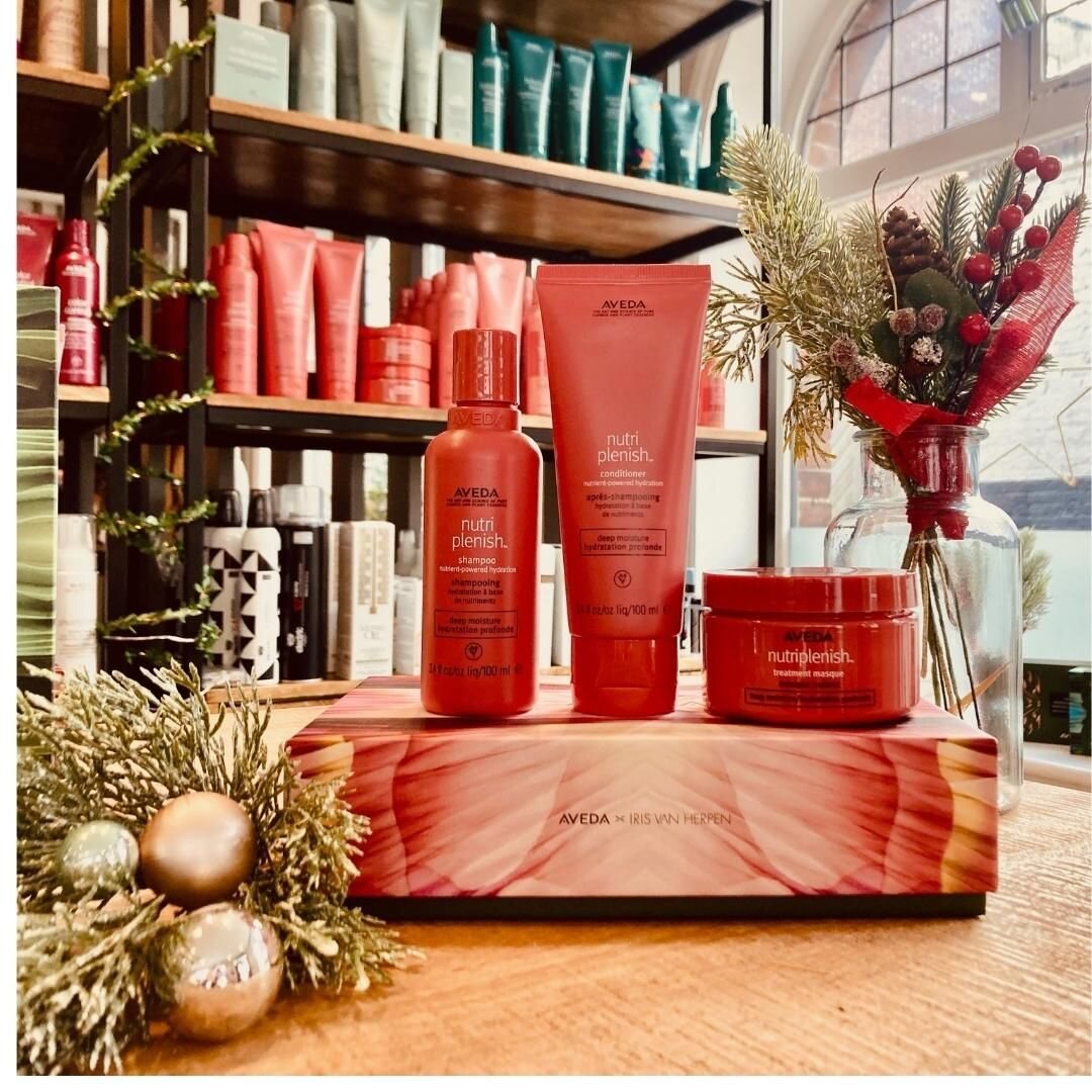 Our Aveda gift boxes are now in salon and make the perfect gift for Christmas. 

We love this Nutriplenish box of best sellers in a limited edition size of 100ml. Perfect for holidays. 

RRP &pound;40