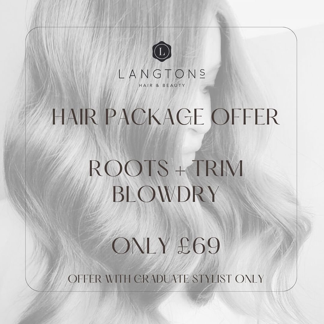 Do your roots need doing?  Is your hair desperate for a trim, but you&rsquo;re still watching the pennies after Christmas?

Then we have the perfect offer for you. Book in for your re-growth tint or a t-bar and a trim and blowdry. Just &pound;69 🤩.

