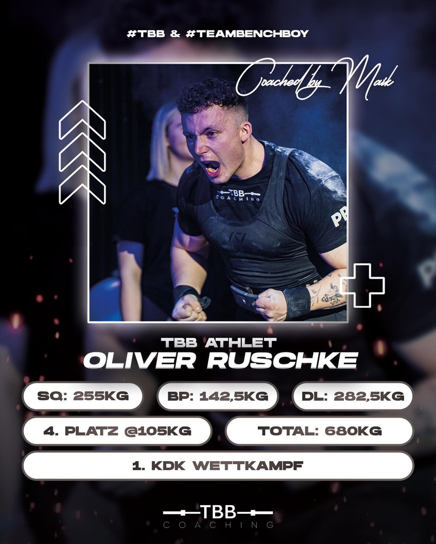 Recap @tbbopen 1/3 - etwas versp&auml;tet:

@olli.rshke erzielte den 4. Platz in der -105kg Klasse mit einem Total von 680kg auf seinem 1. WK!

@louis_fliege erbrachte einen wahnsinnigen Total Pr von 125kg und den 6. Platz in der -105kg Klasse mit ei