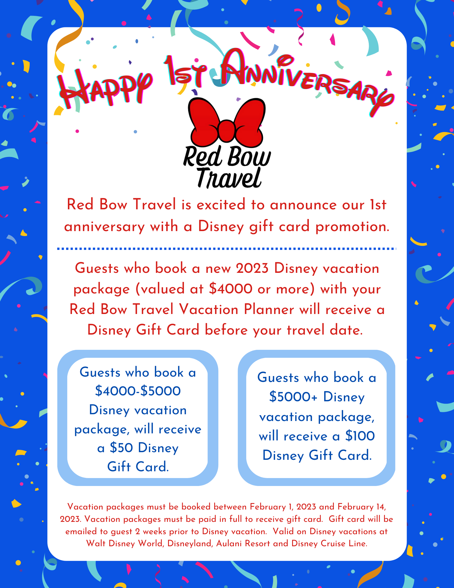 Red Bow Travel Celebrates 1st Anniversary! — Red Bow Travel