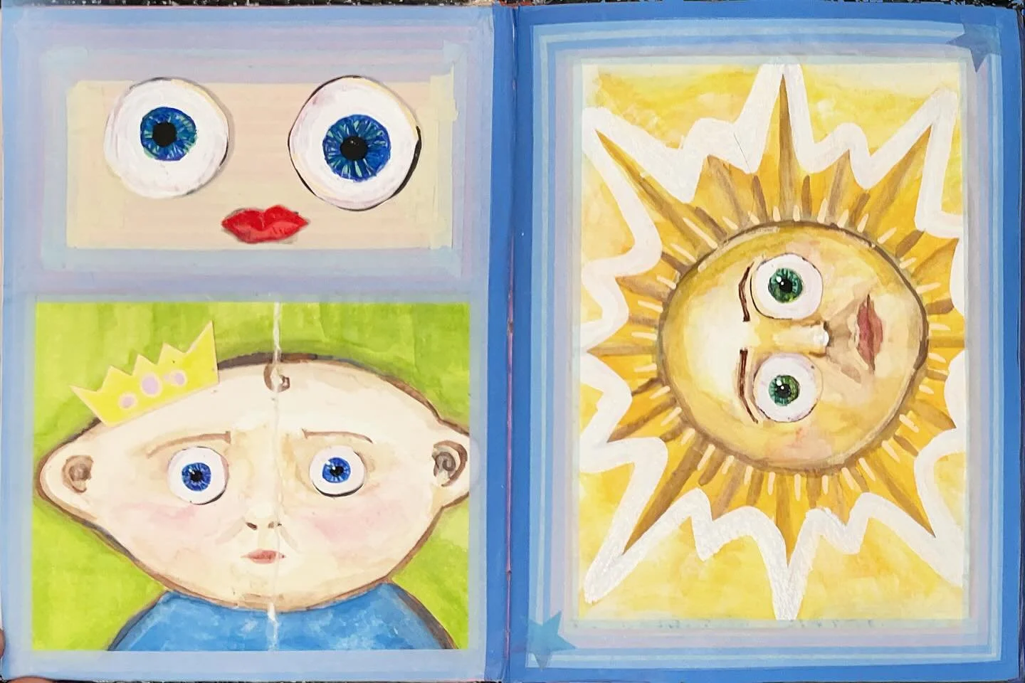 Collage - watercolor, paint pens, and tape