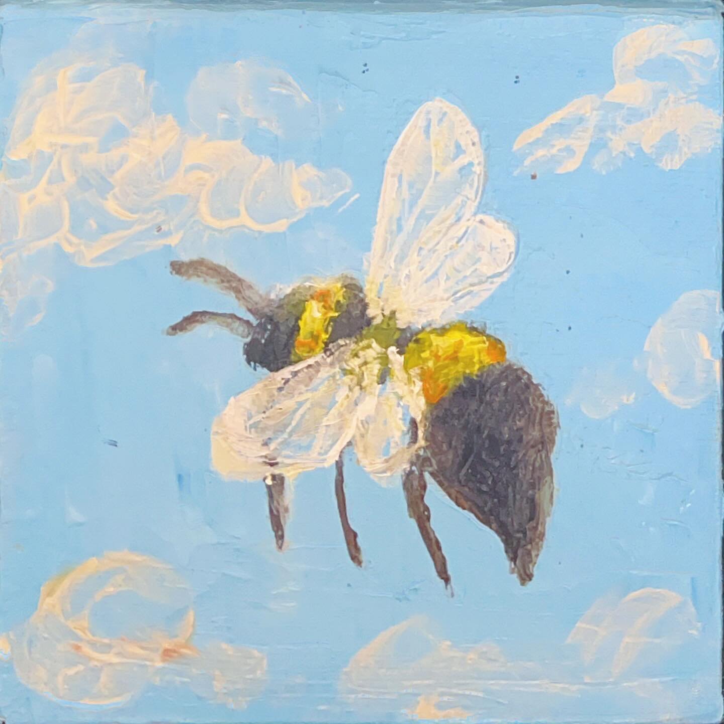 &ldquo;Buzzz&rdquo;, 4&rdquo;x4&rdquo; oil paint on canvas