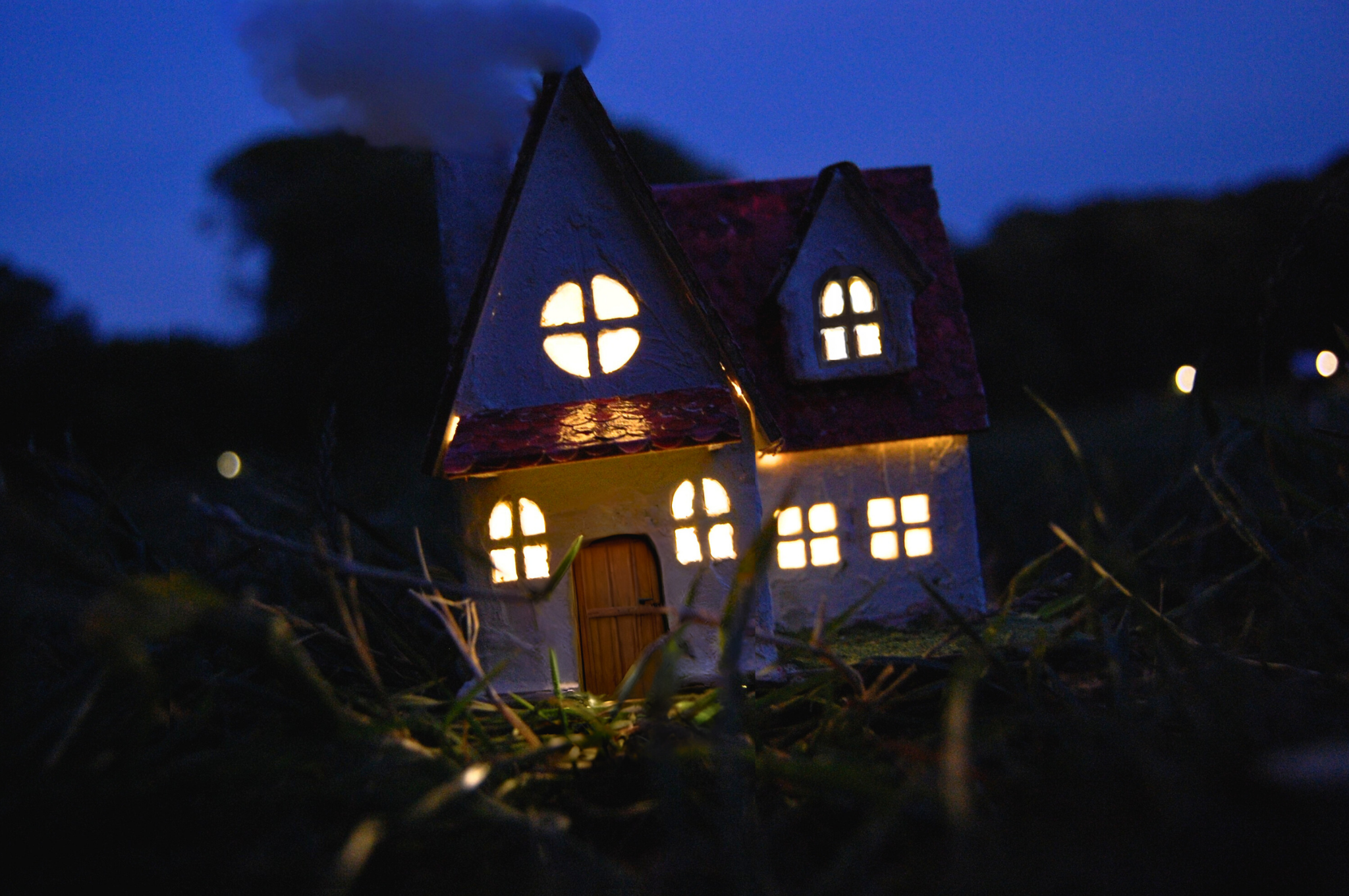 Little Home - 2025
5"x5"x5" - Digital photograph of mixed-media sculpture

Taken in Prospect Park, this photo emphasizes whimsy and mystery existing in even the busiest of lives if we only stop to see it. The house is cared for and in active use. Who