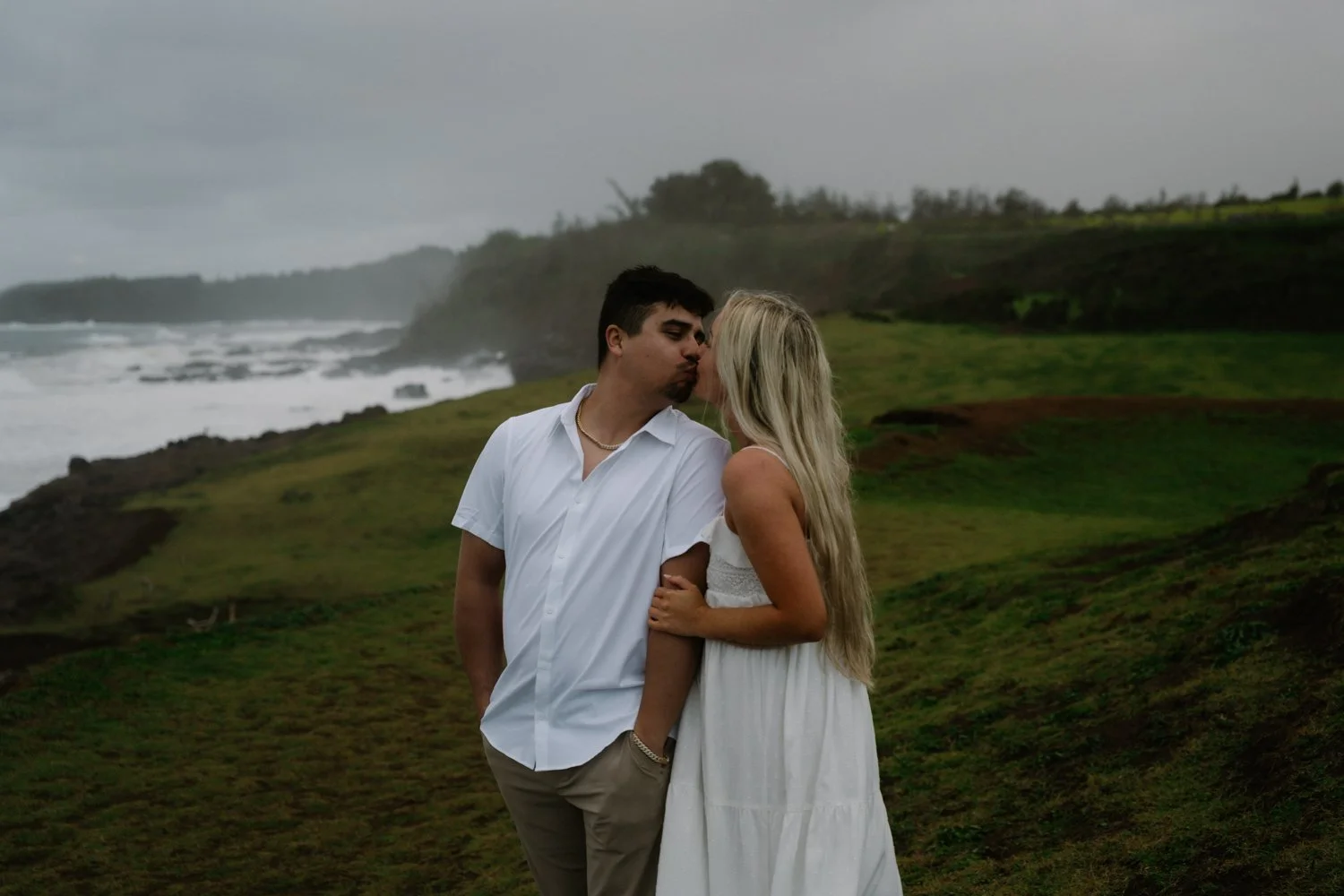 A Rainy Day Surprise Proposal on Maui’s North Shore | Moody Couples Photoshoot