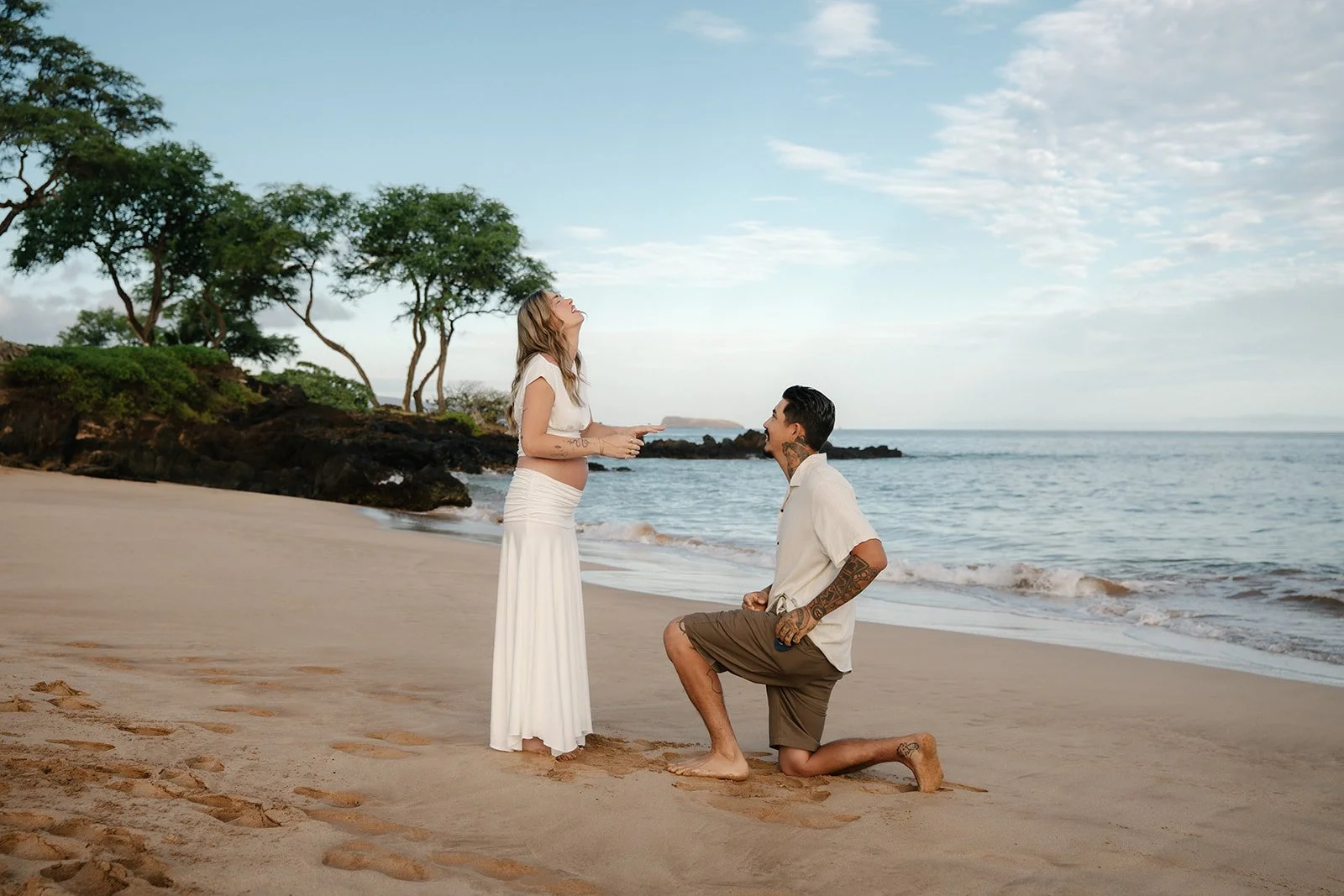 Early morning surprise engagement in Wailea, Maui