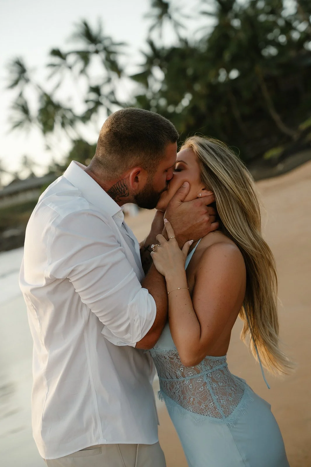Beach engagement photos on Maui