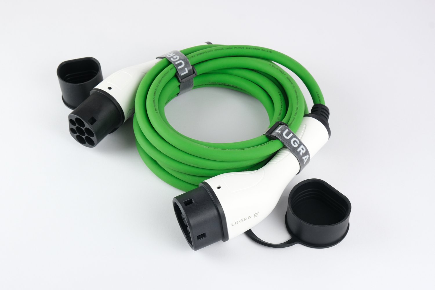 5m - Type 2 to Type 2 Charging Cable (Three Phase) Free Carry Case — Green  EV Charging Cables