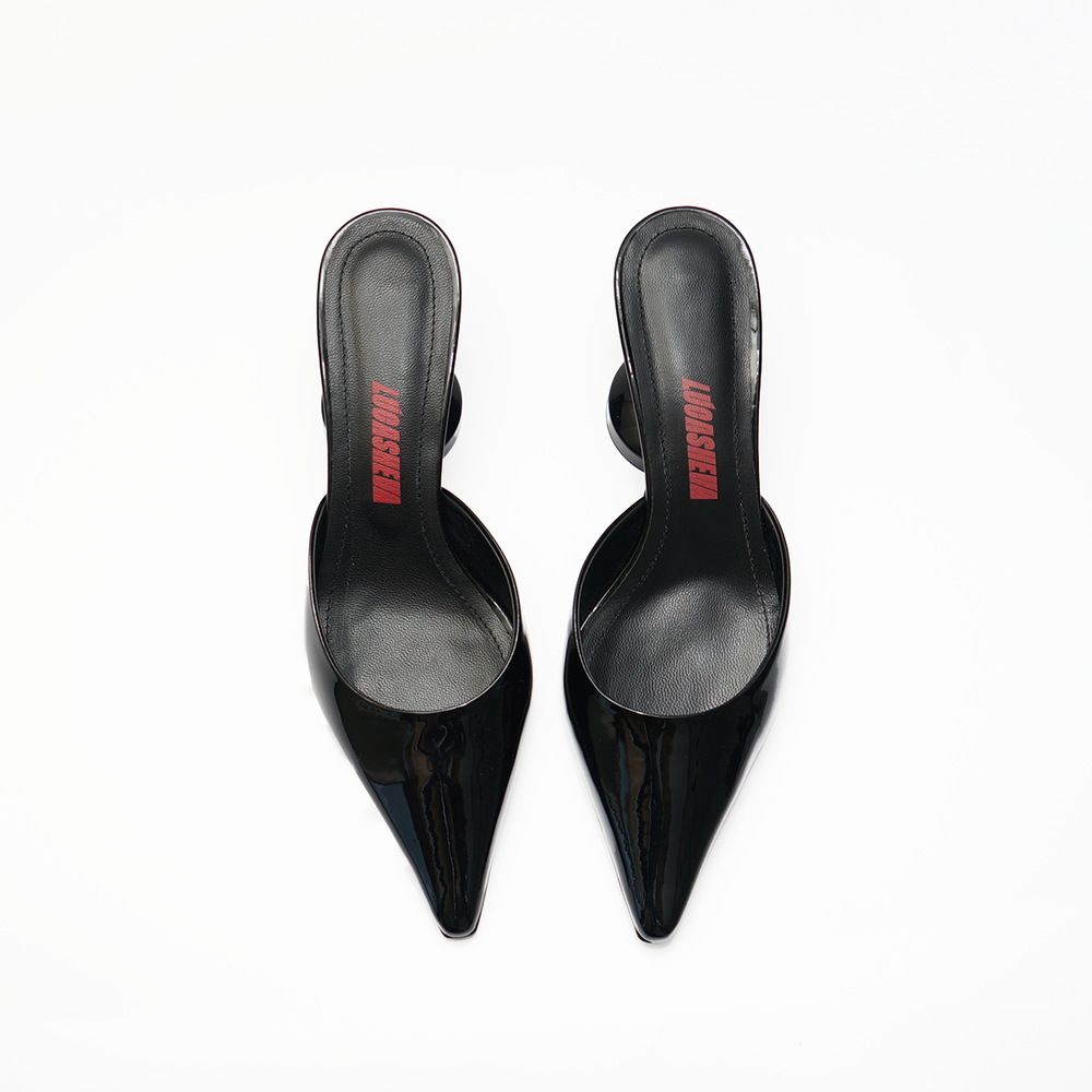 Patent Leather Black Mules — LUCASHEVA