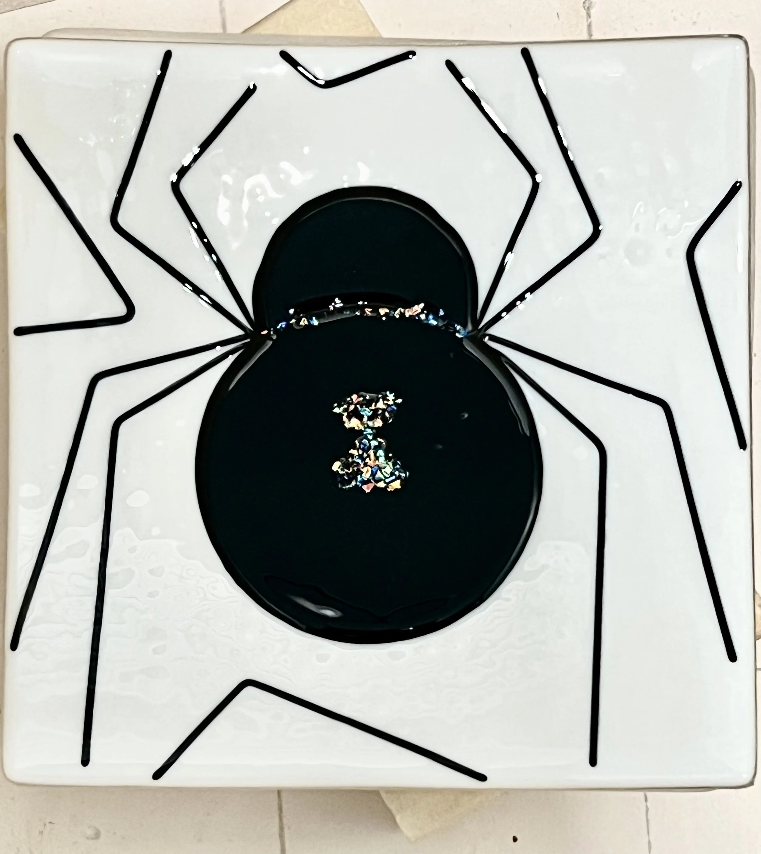 Black Widow plate 8.5" square. $55.