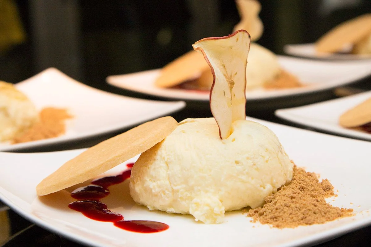 Deconstructed apple crumble cheesecake