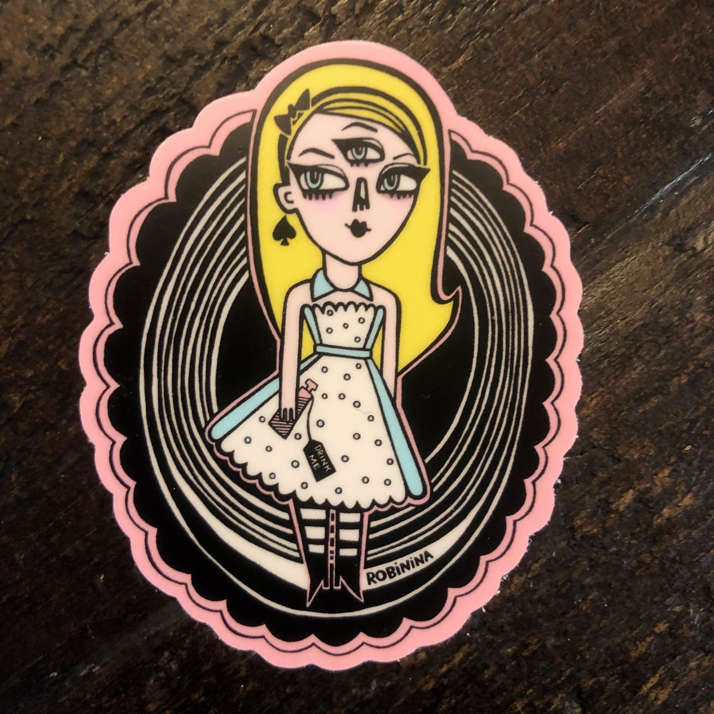 Alice in Wonderland vinyl sticker - Drink Me - Robinina
