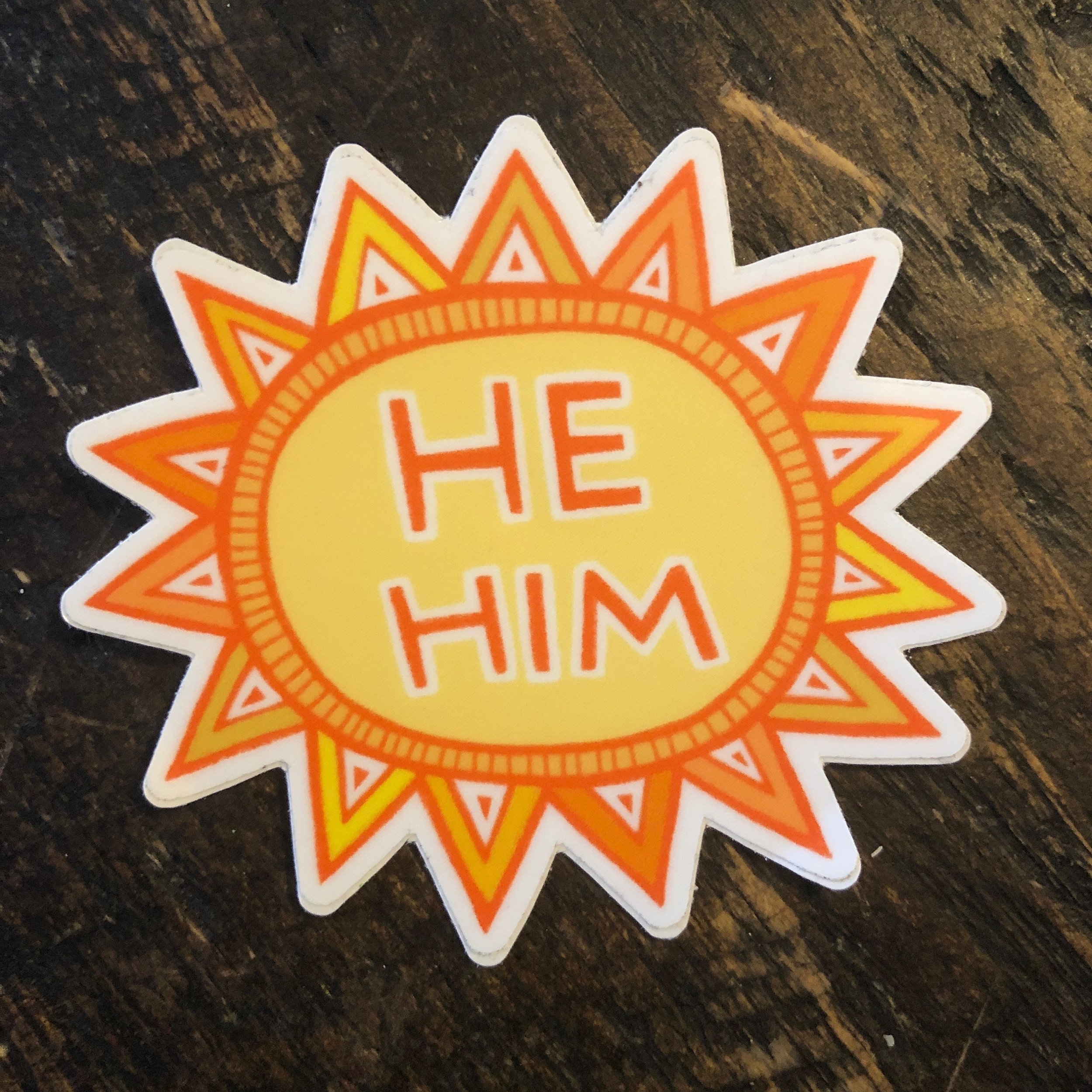 He / Him pronoun sticker - Robinina