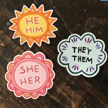 He / Him pronoun sticker - Robinina