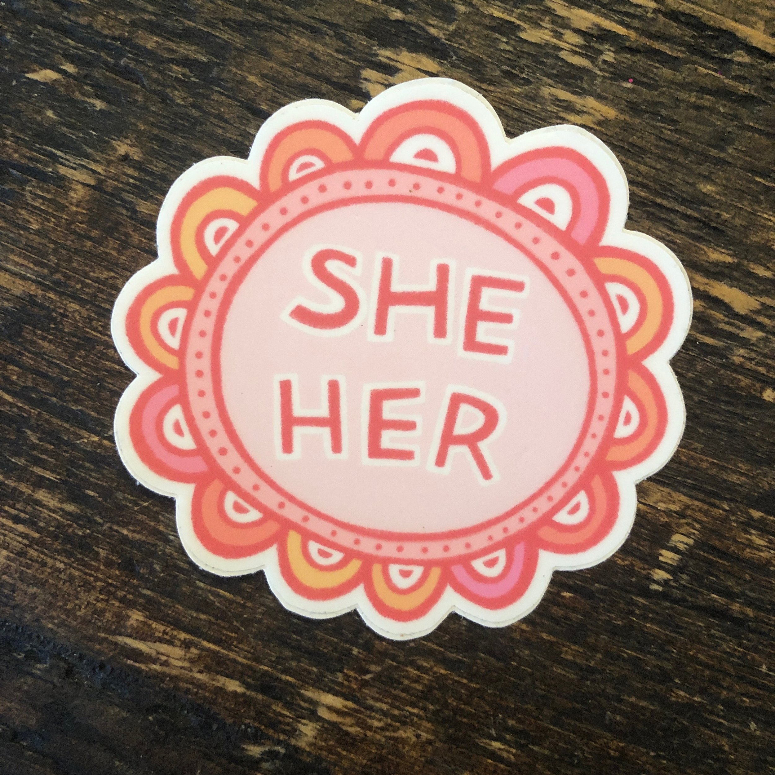 She / Her pronoun sticker - Robinina