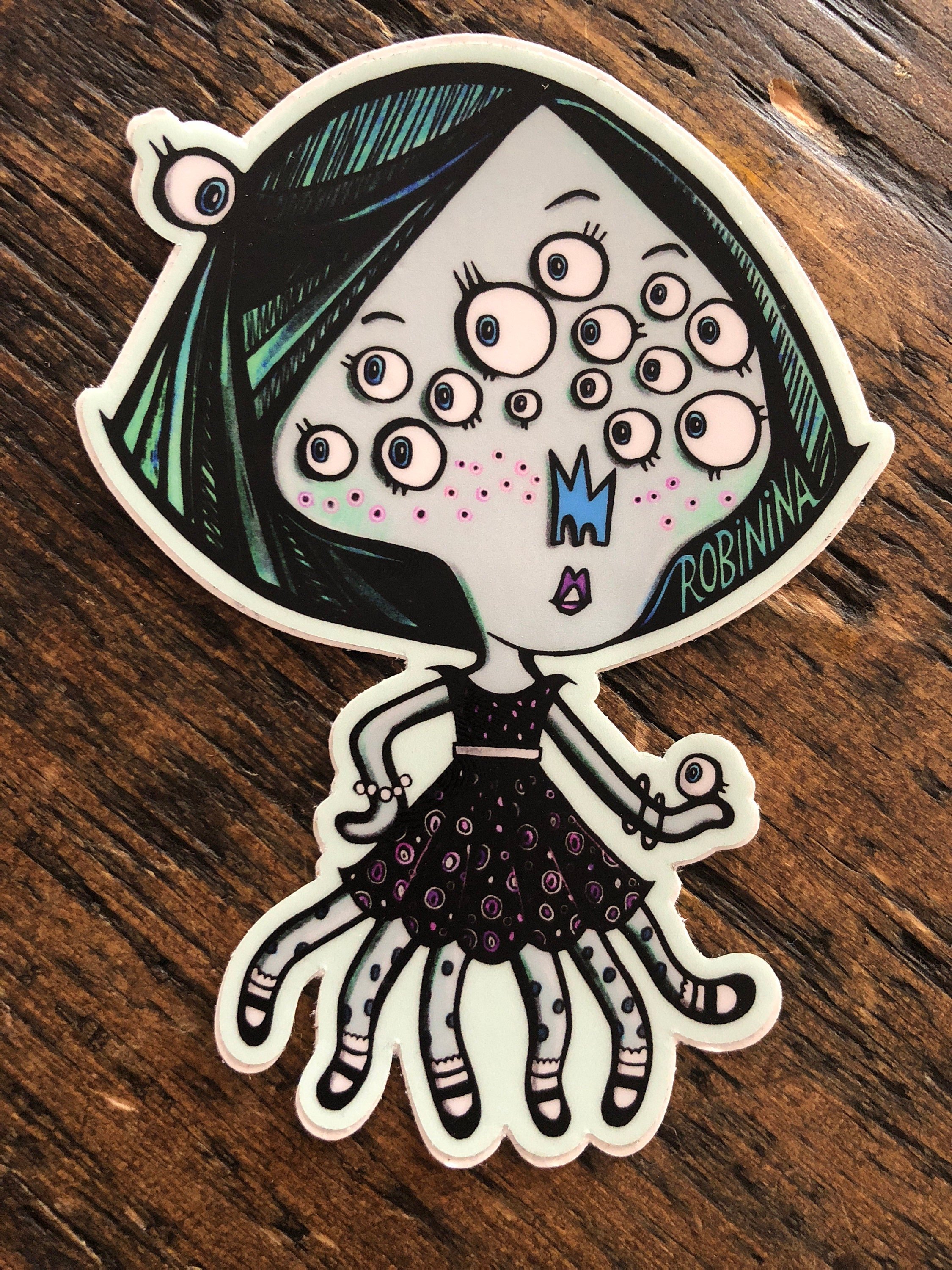 Octavia the Octopus vinyl sticker - Robinina