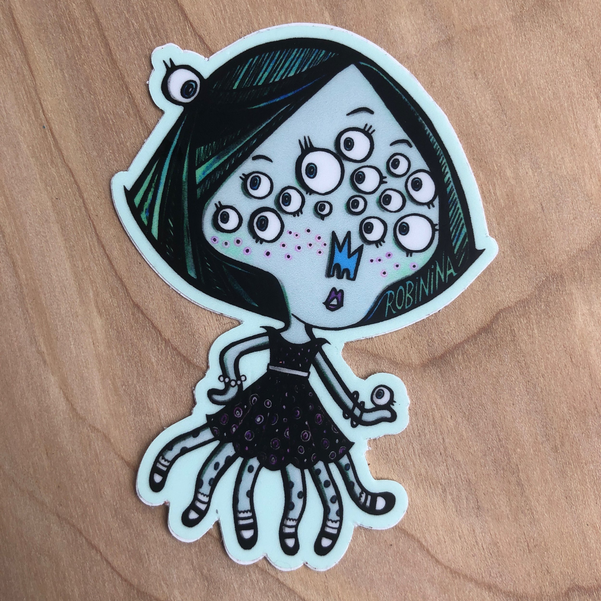 Octavia the Octopus vinyl sticker - Robinina