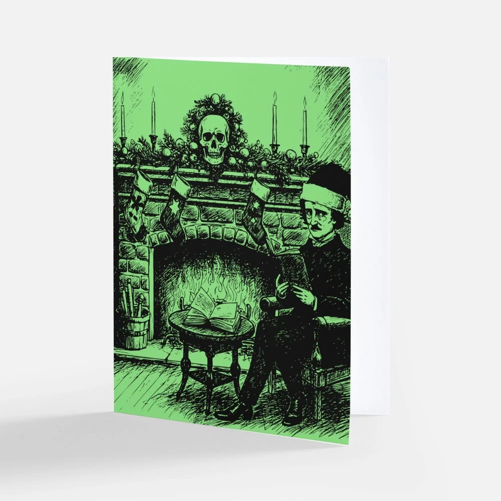 Edgar Allen Poe Creepmas Card- Pack of 3