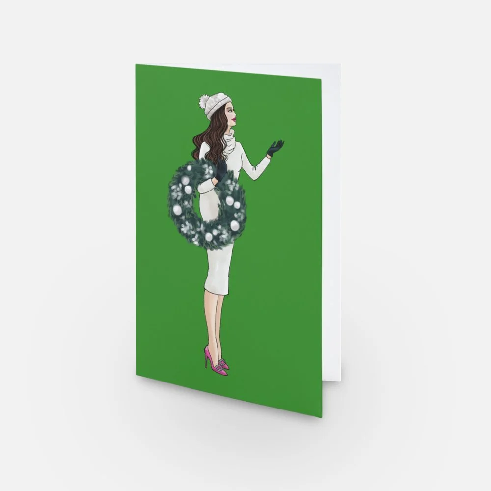 Hanging the Wreath (Fair Skinned) Card- Pack of 3