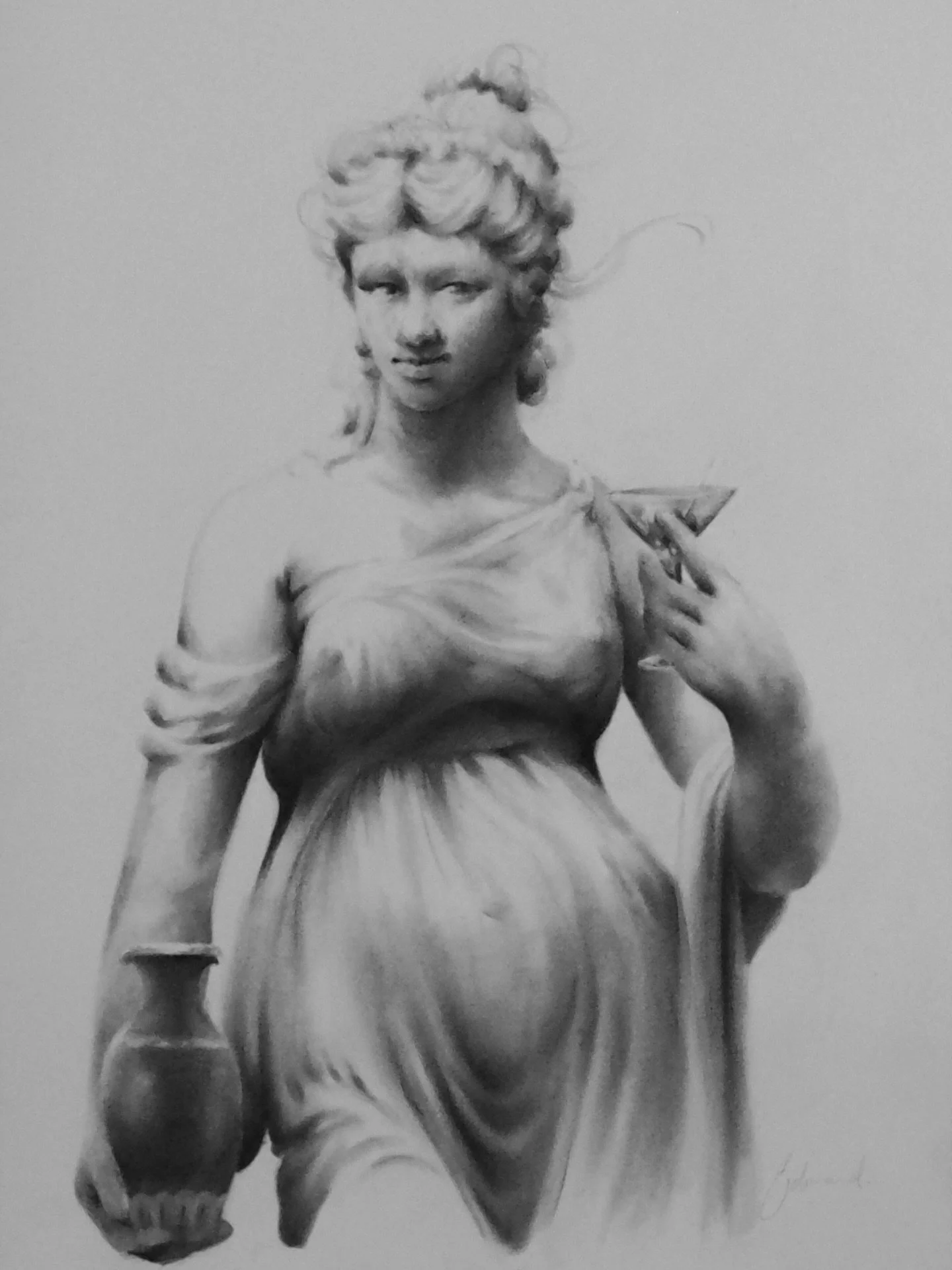 Martini - Charcoal on paper 300gsm 42x29.7cm