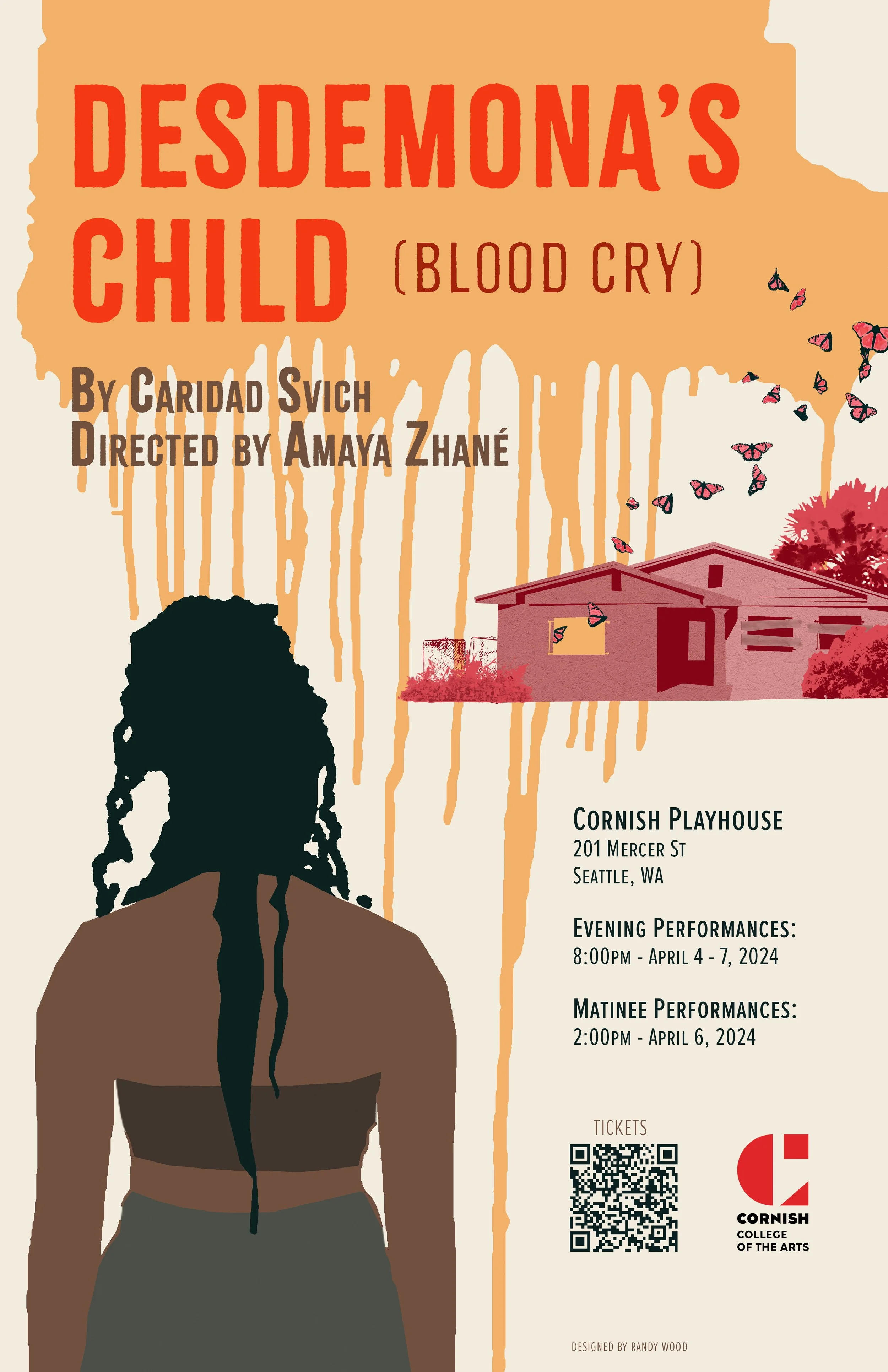 2024 Desdemona's Child, student theater production, 18"x24"