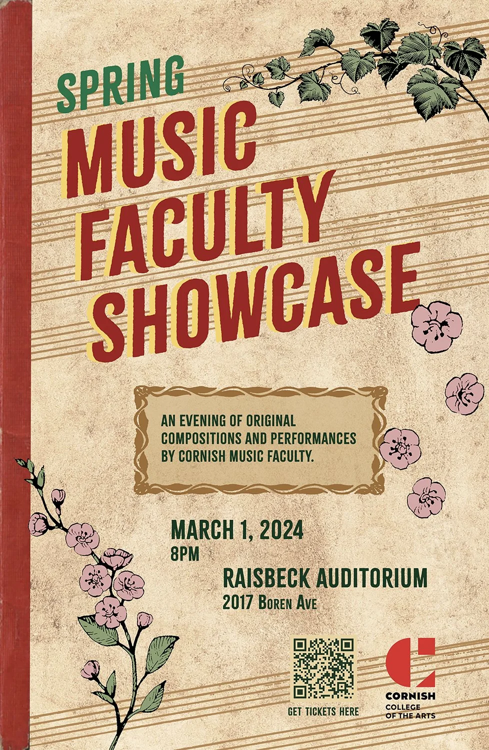 2024 Music Faculty Showcase, faculty music concert, 18"x24"