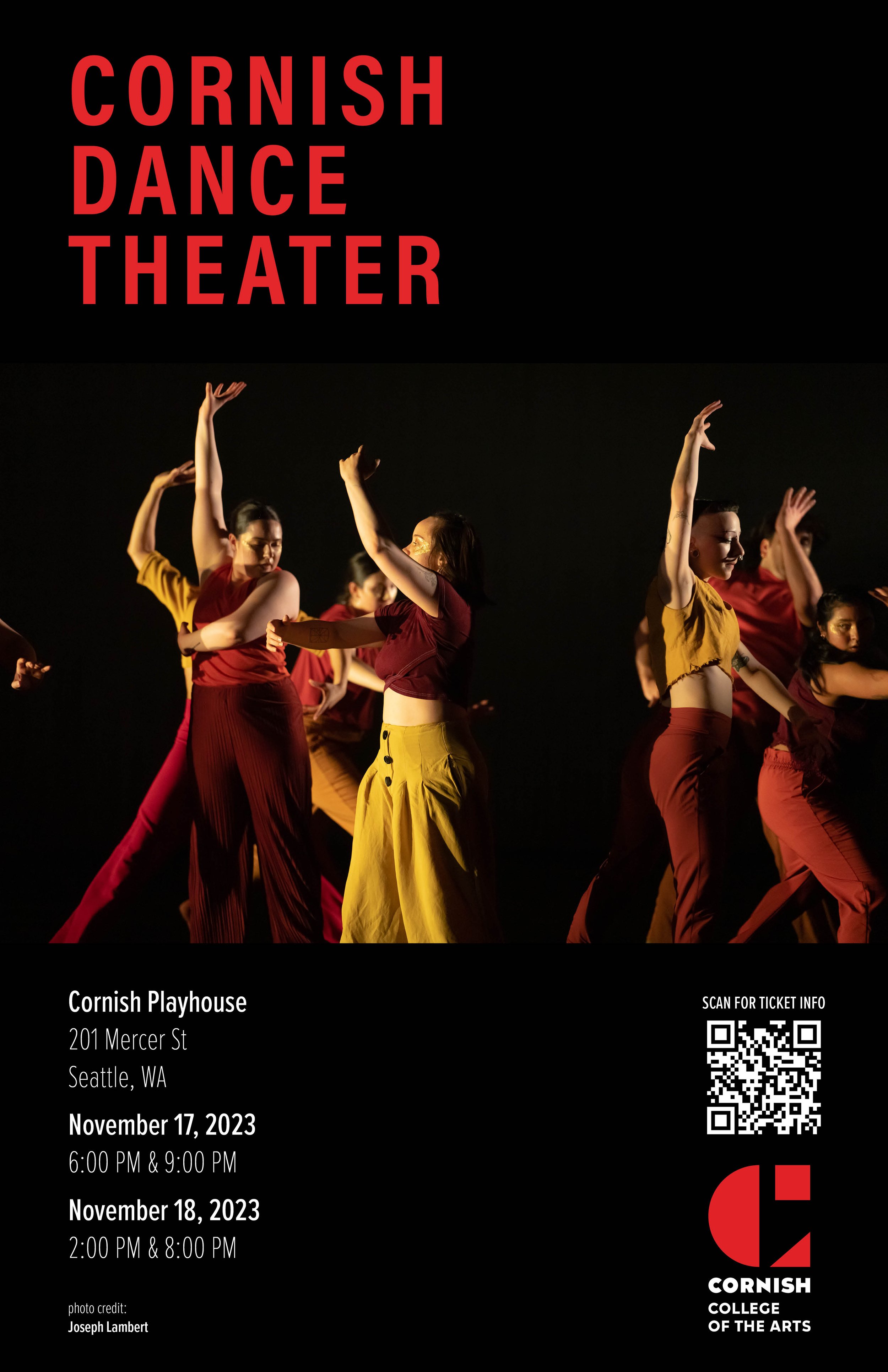 2023 Cornish Dance Theater, student dance show, 18"x24"