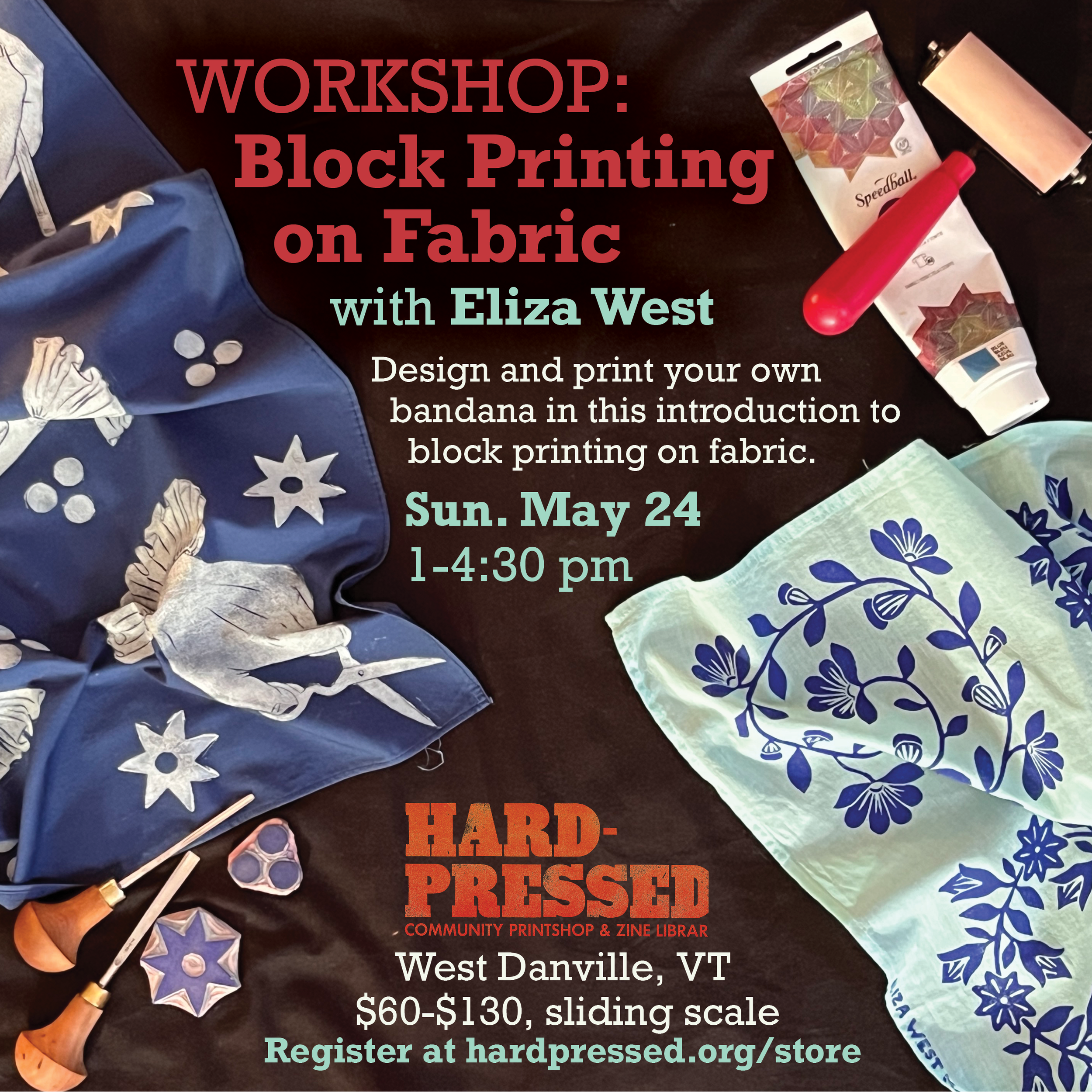 Blockprinting on Fabric: Make a Bandana
