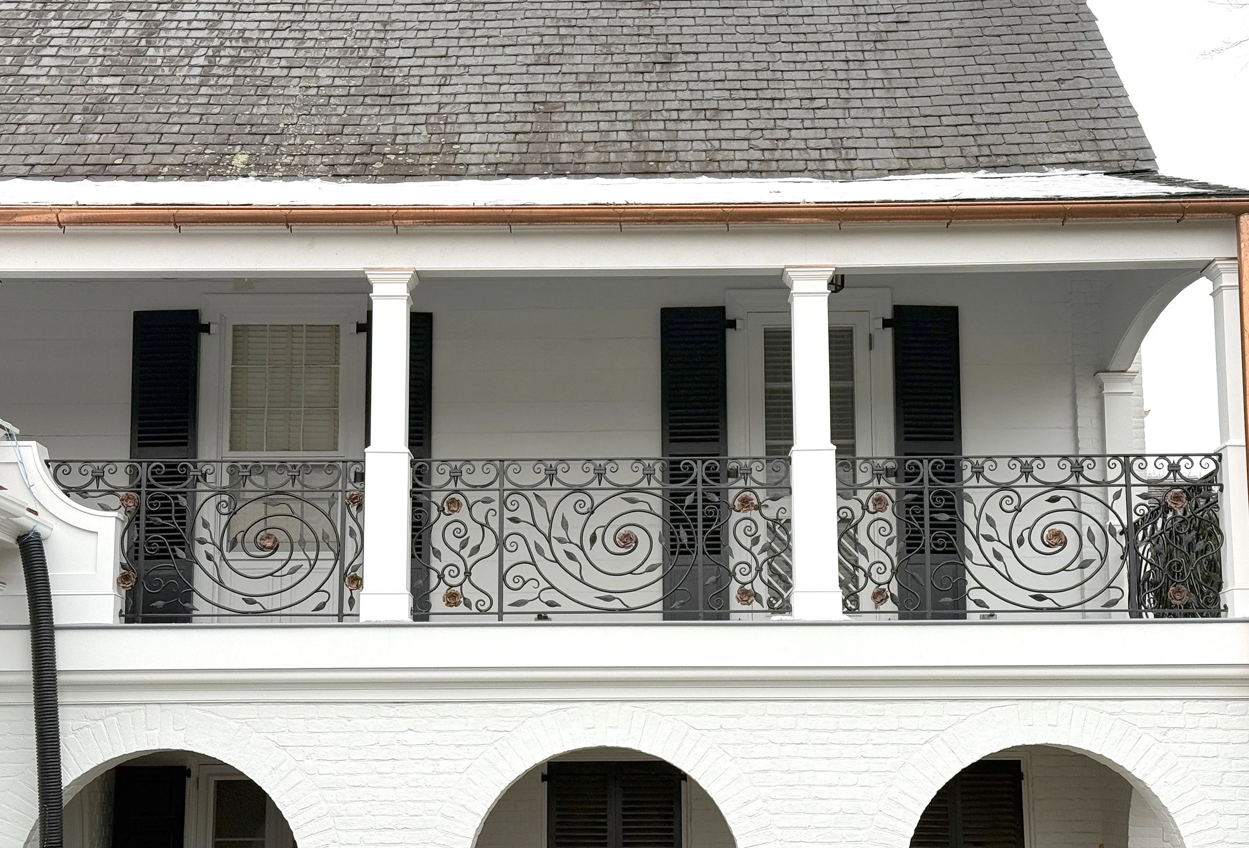 Balcony Railing with iron flower detail