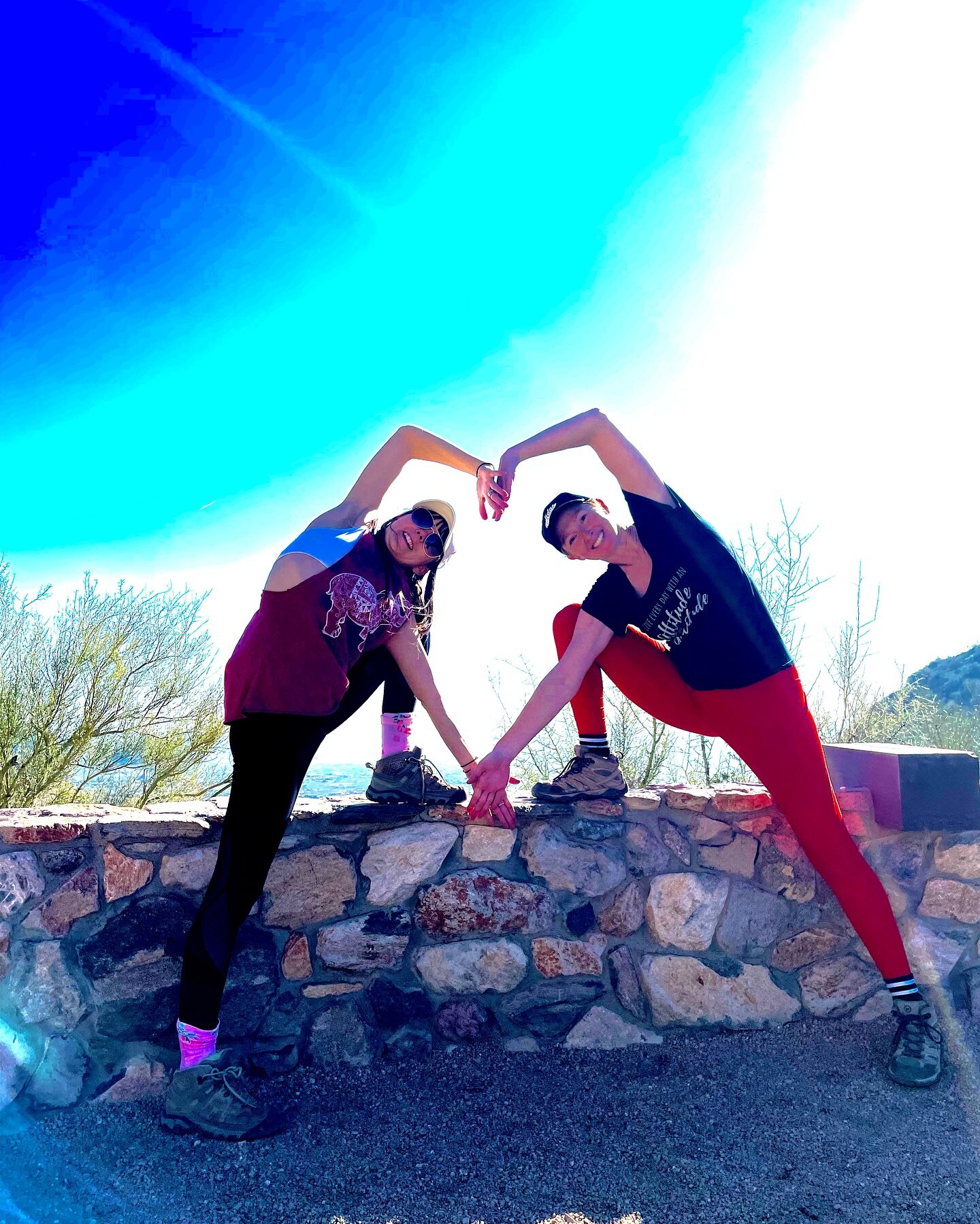 So grateful for amazing friends and the opportunity to enjoy some sunshine and yoga outdoors on our hike!! 

So glad we met over 5 years ago @sherises2020 !!

Todays online chair yoga session was all about love and opening ourselves up to be more for