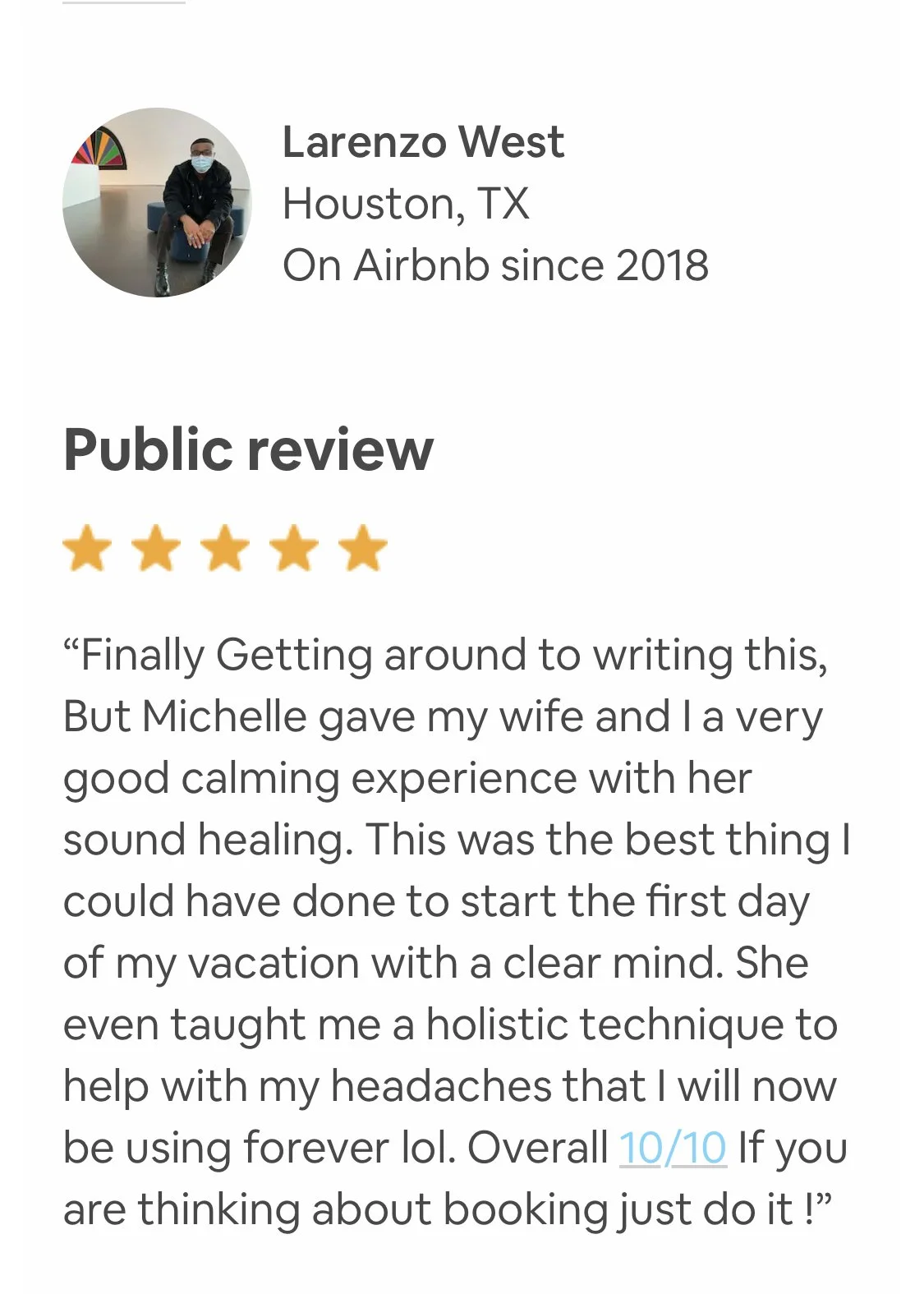 Sound Meditation under the Stars with Heller Good. Finally, getting around to writing this, but Michelle gave my wife and I a very good calming experience with her sound healing. This was the best thing I could have done to start the first day of my